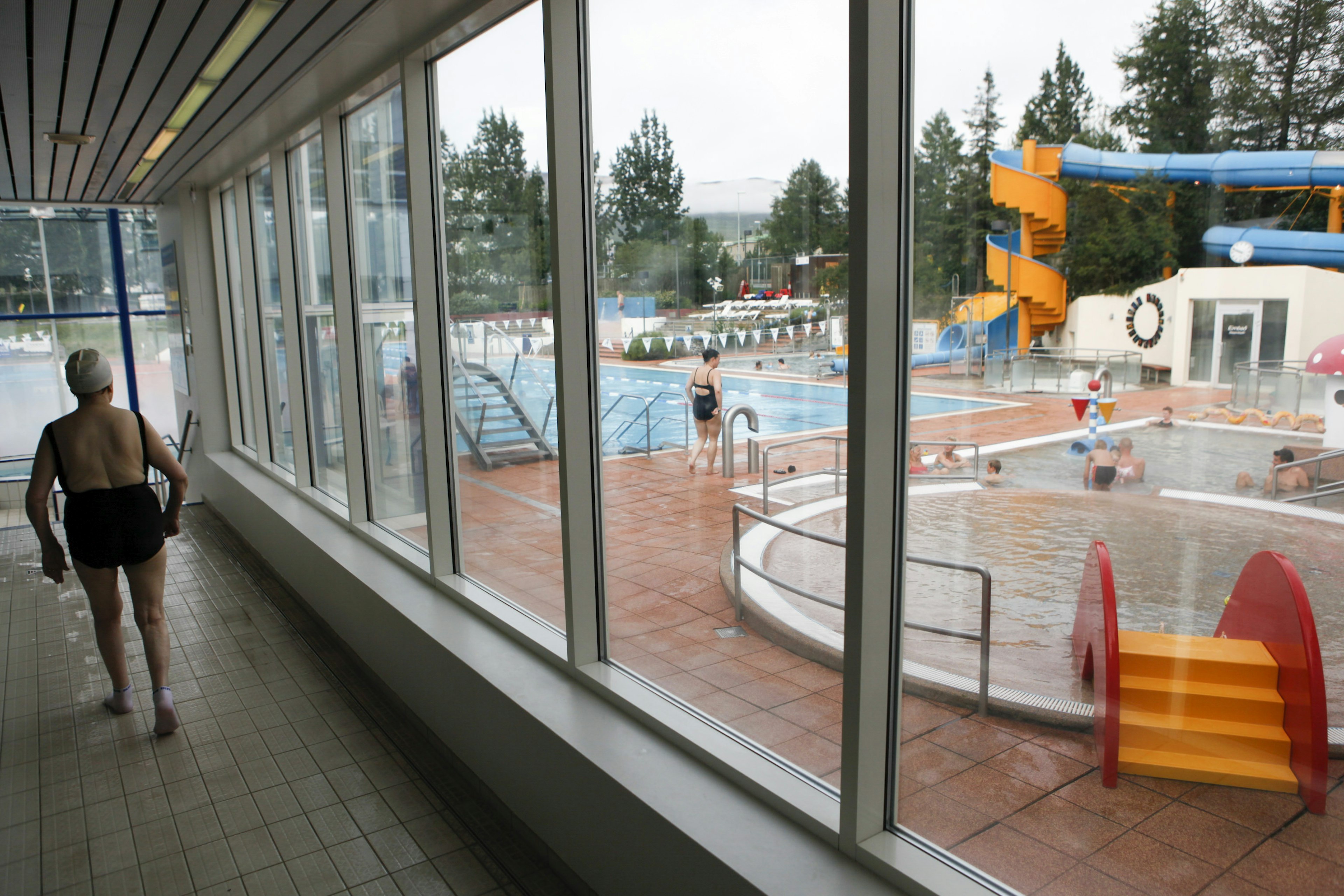 Sundlaug Akureyrar, the pool in Akureyri, North Iceland.