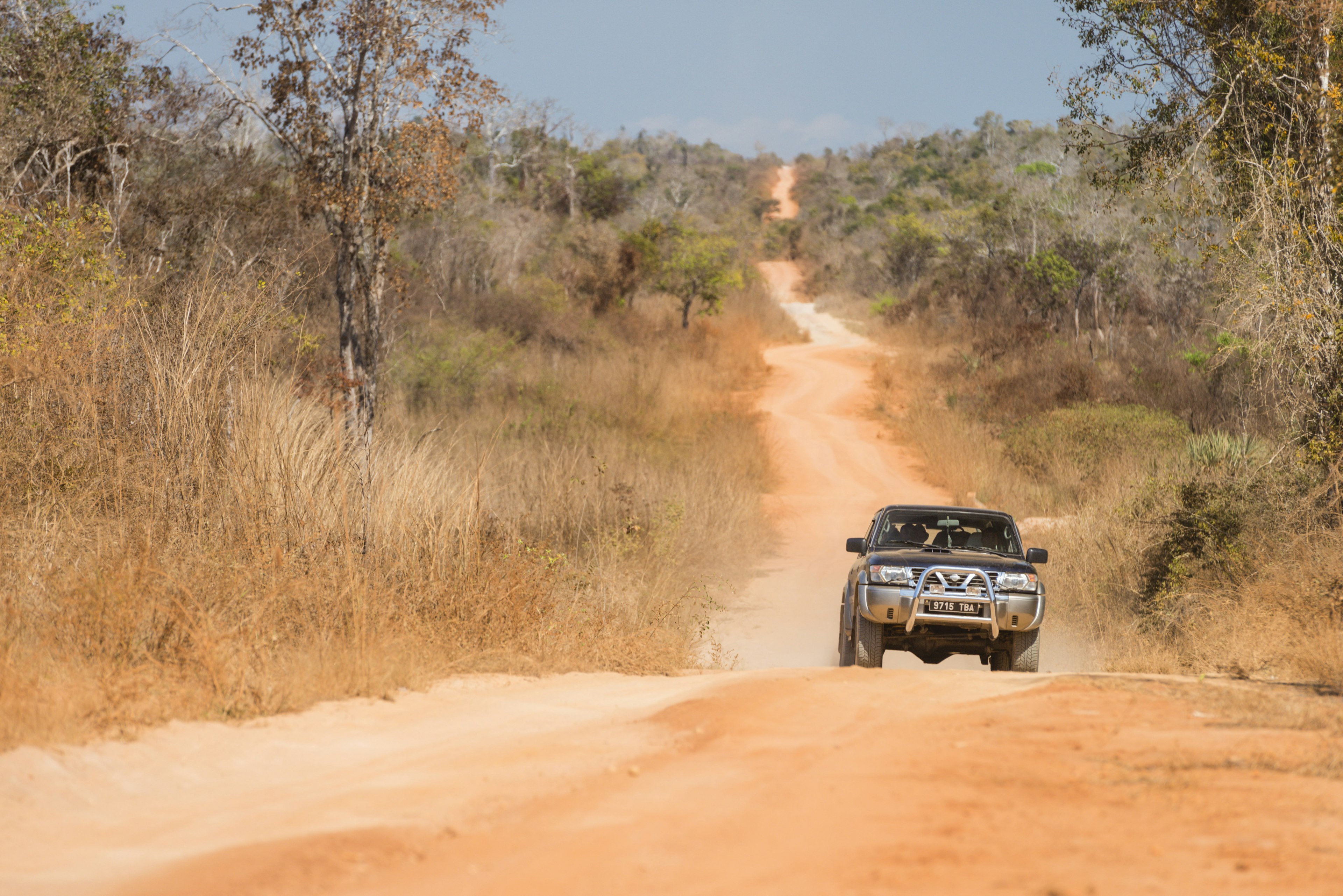 4WD on dirt road, Madagascar.