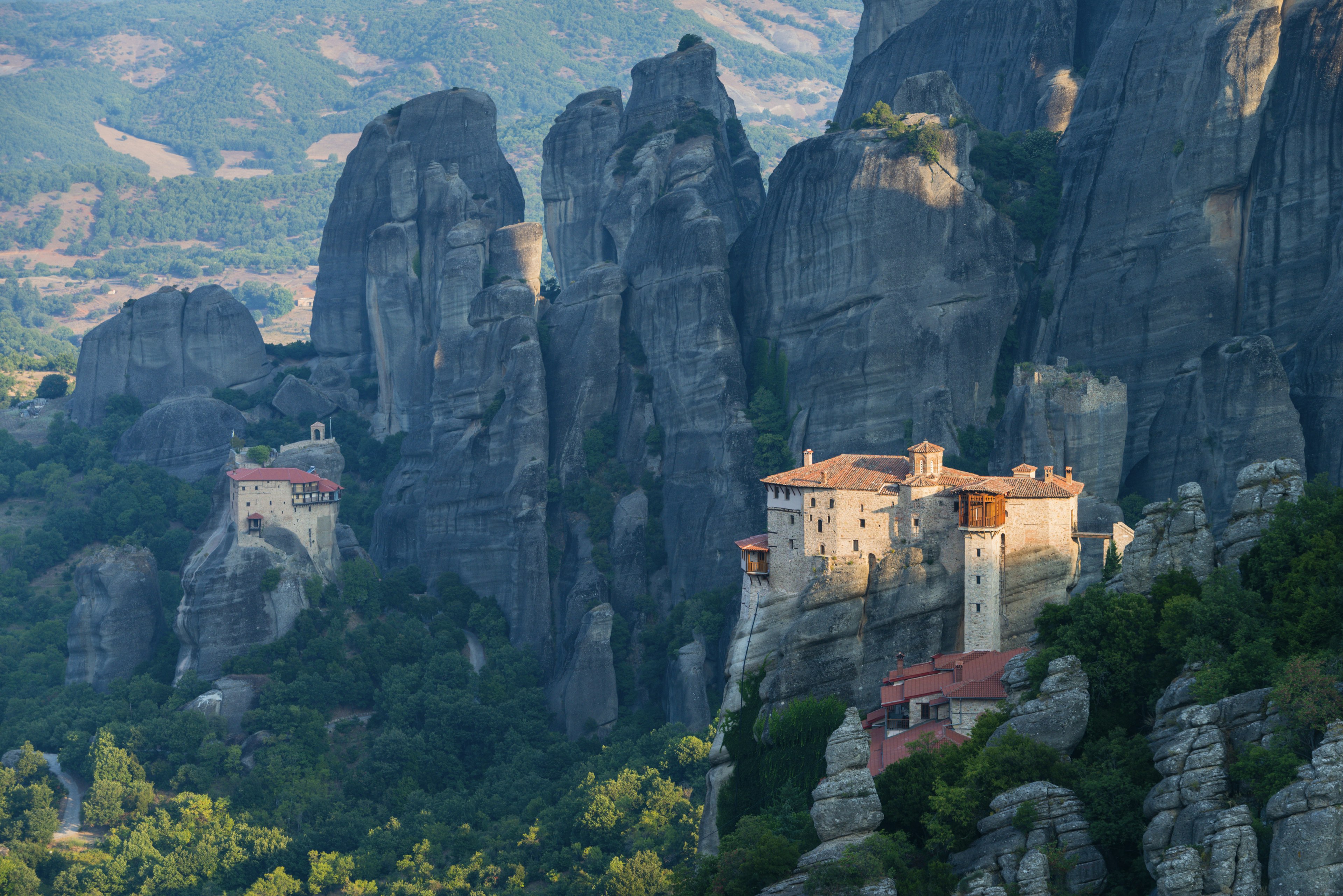 Monastery Moni Agiou Rousanou, built upon sandstone pillars in World Heritage-listed Meteora.