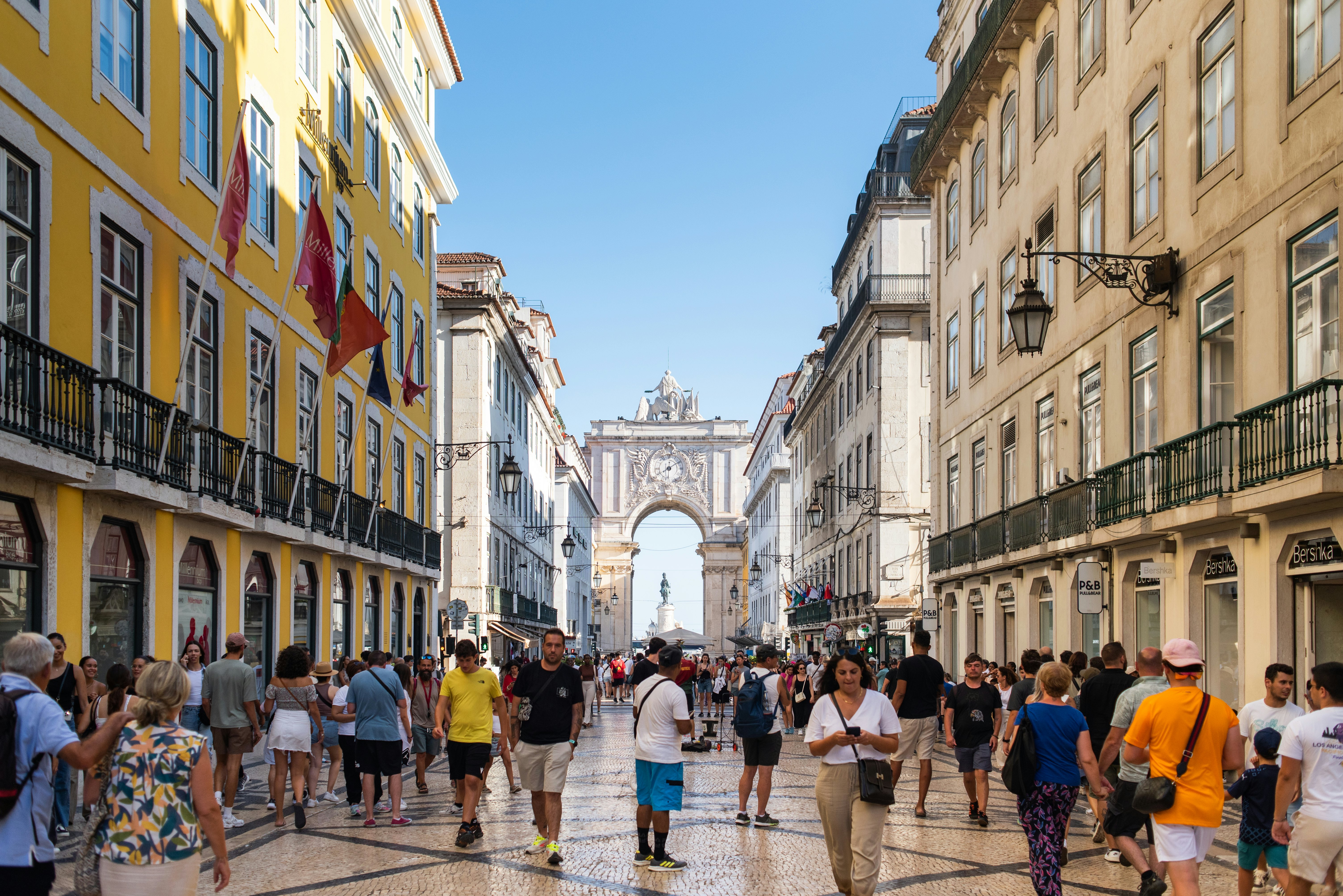 A busy street in Baixa, Lisbon