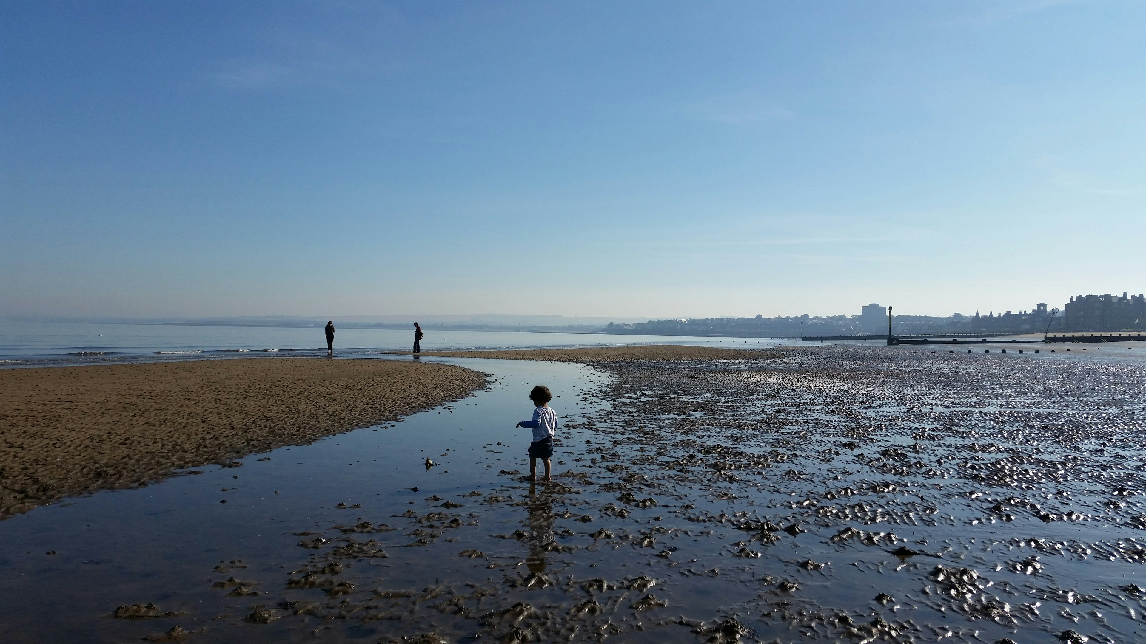 Portobello beach just after the tide has gone out