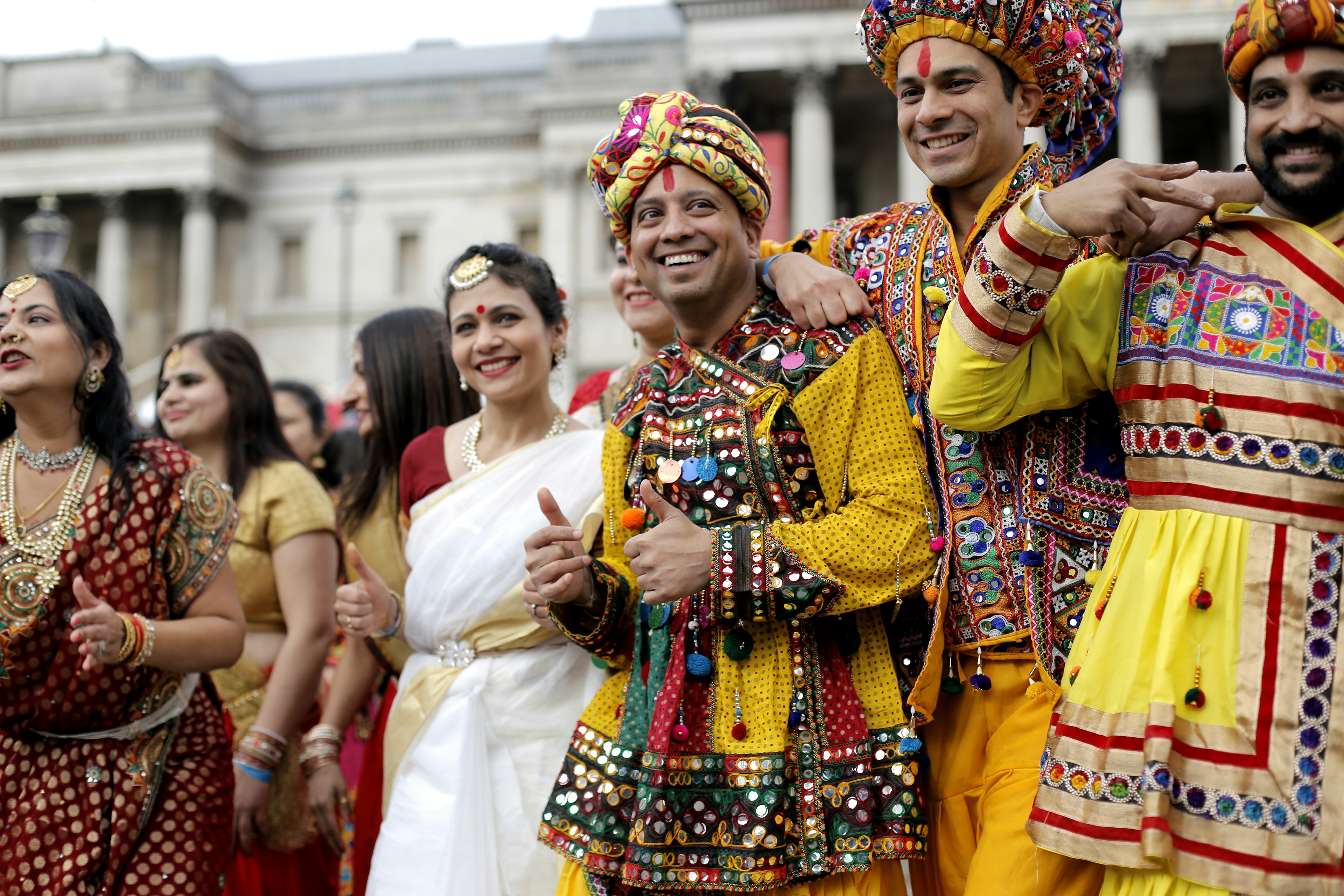 Indian families gather to celebrate Diwali in Trafalgar Square in London. Lara Ra/Shutterstock