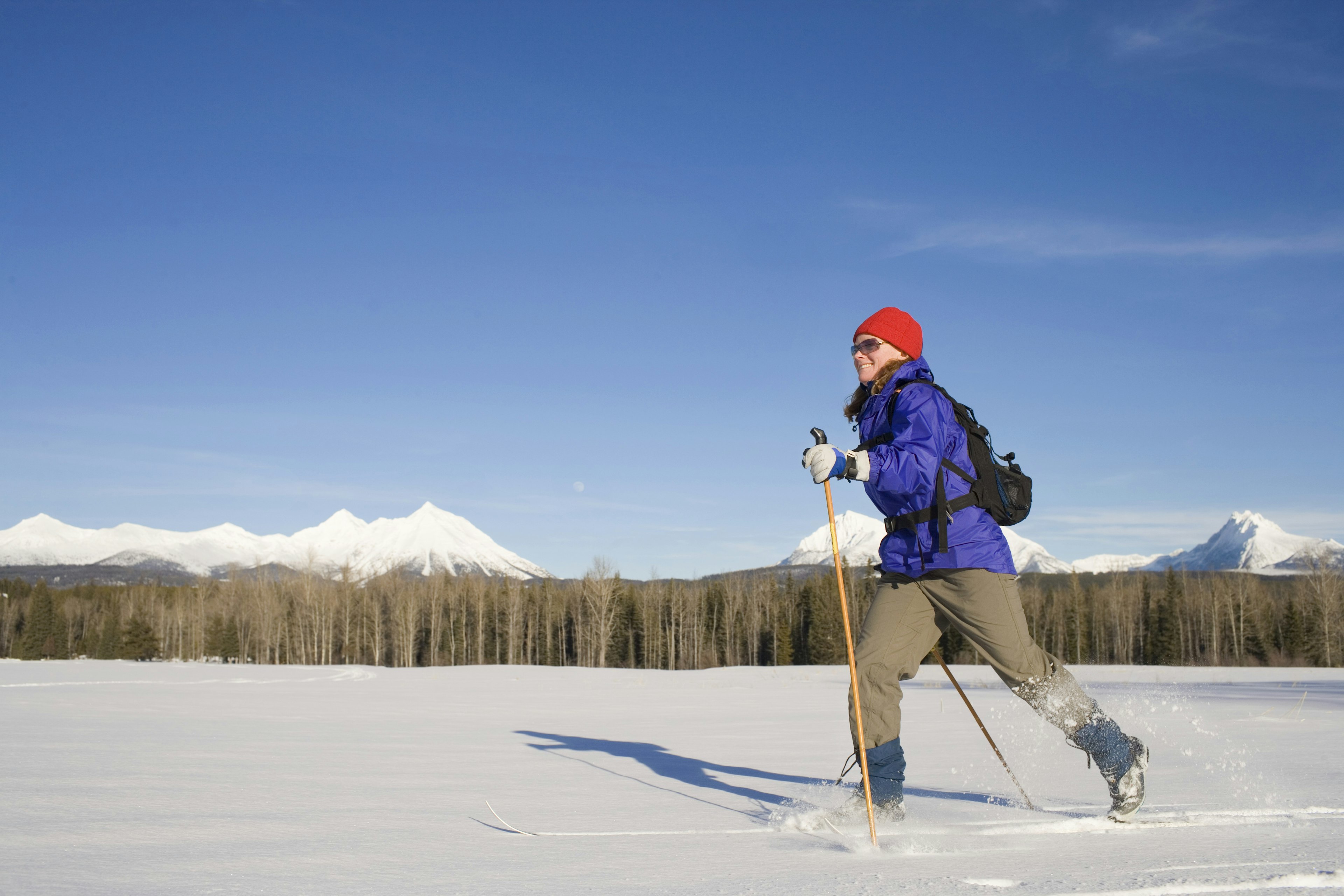 Nordic skiing is an amazing way to explore Glacier National Park in winter. Noah Clayton/Getty Images