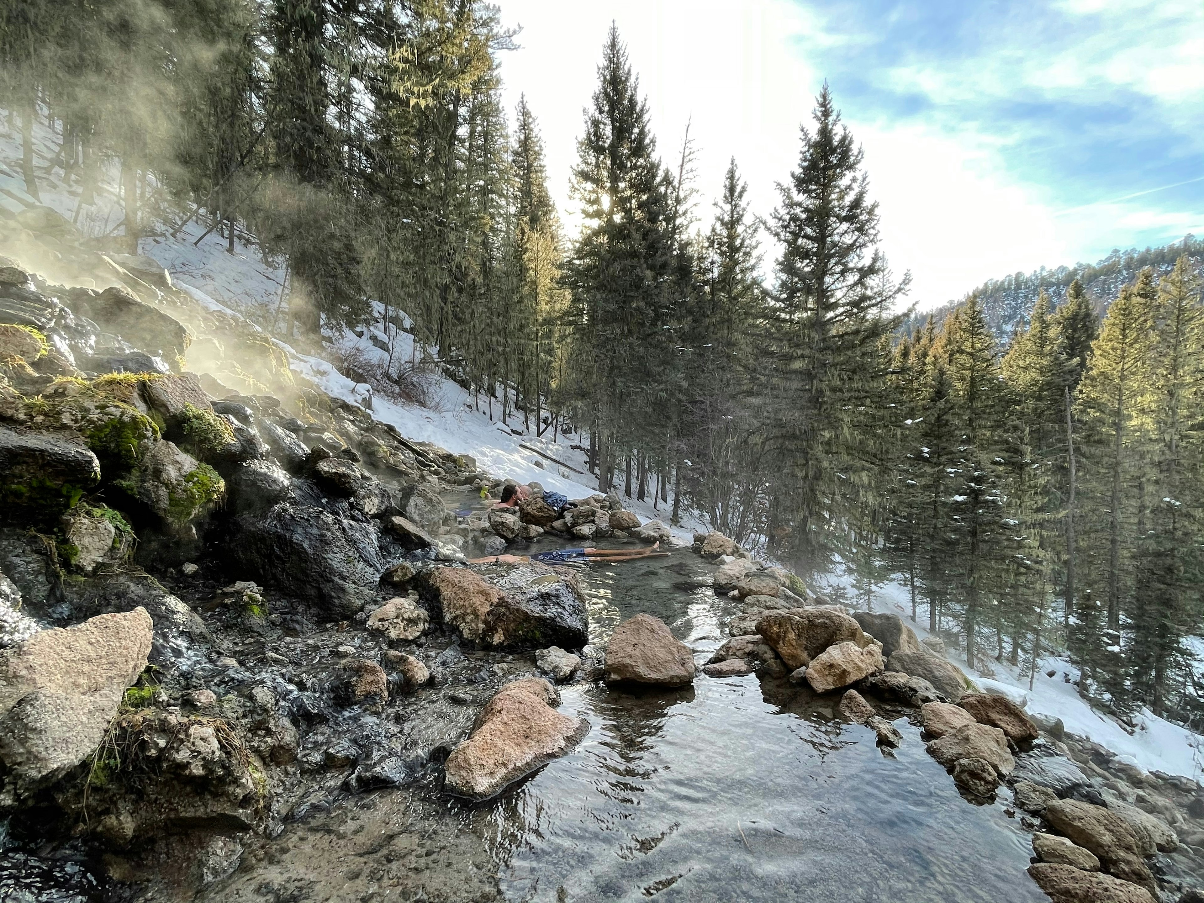 Take a walk to San Antonio Hot Springs in New Mexico this winter for some forest soaking. Barbara babala/Shutterstock