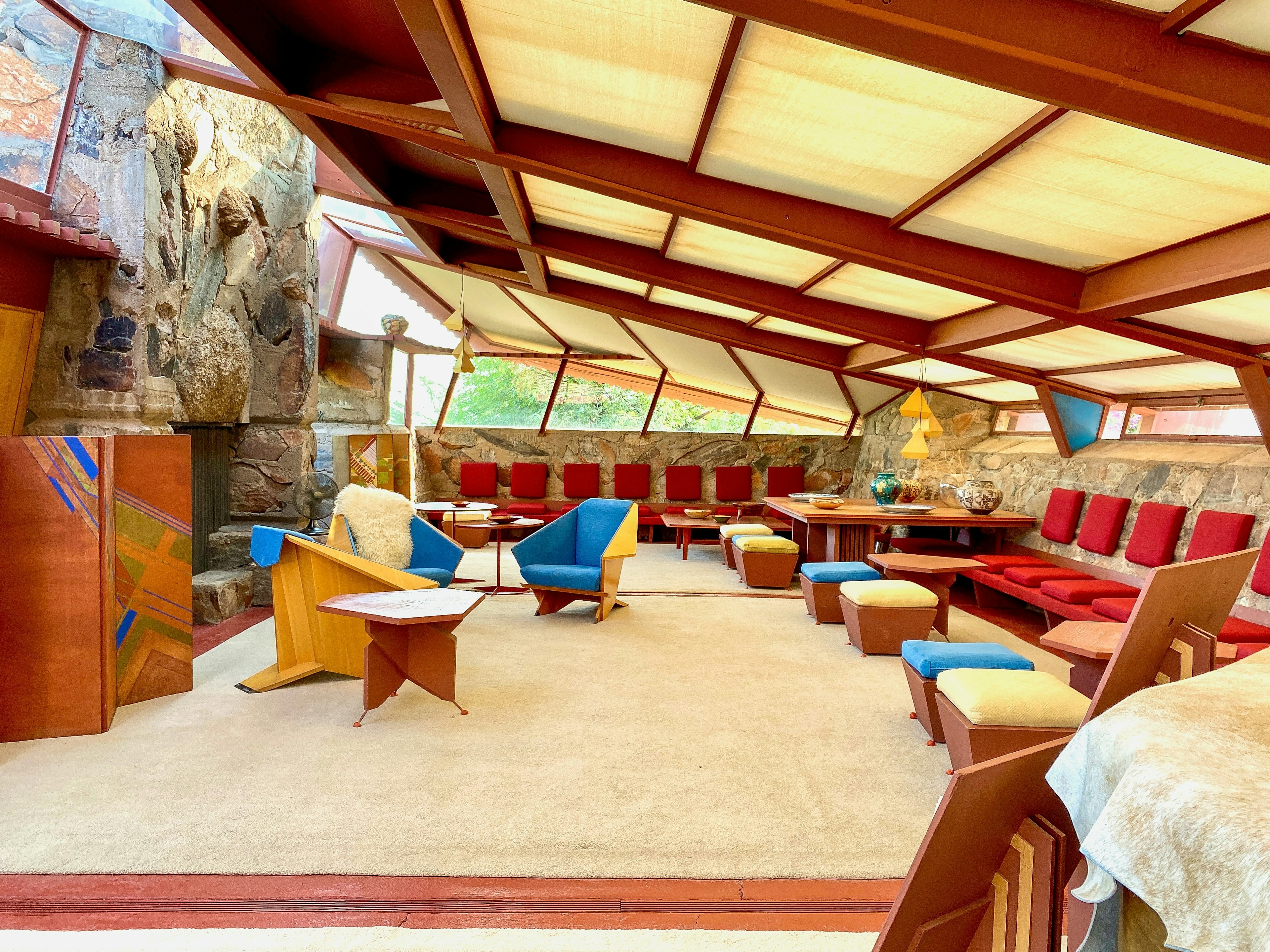 Interior View of Taliesin West, winter home and school of famed architect Frank Lloyd Wright, Scottsdale, Arizona