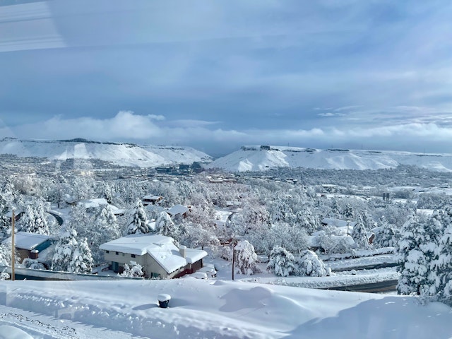 A perfect snowy day for a hike near the town of Golden, Colorado. Shutterstock