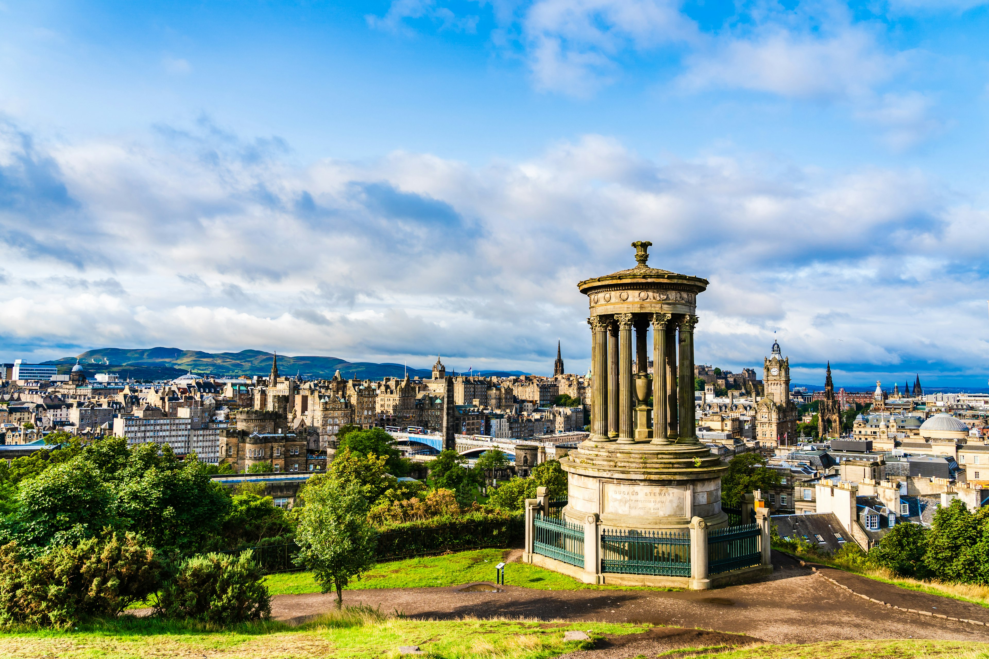 The Dugald Stewart Monument on Calton Hill.