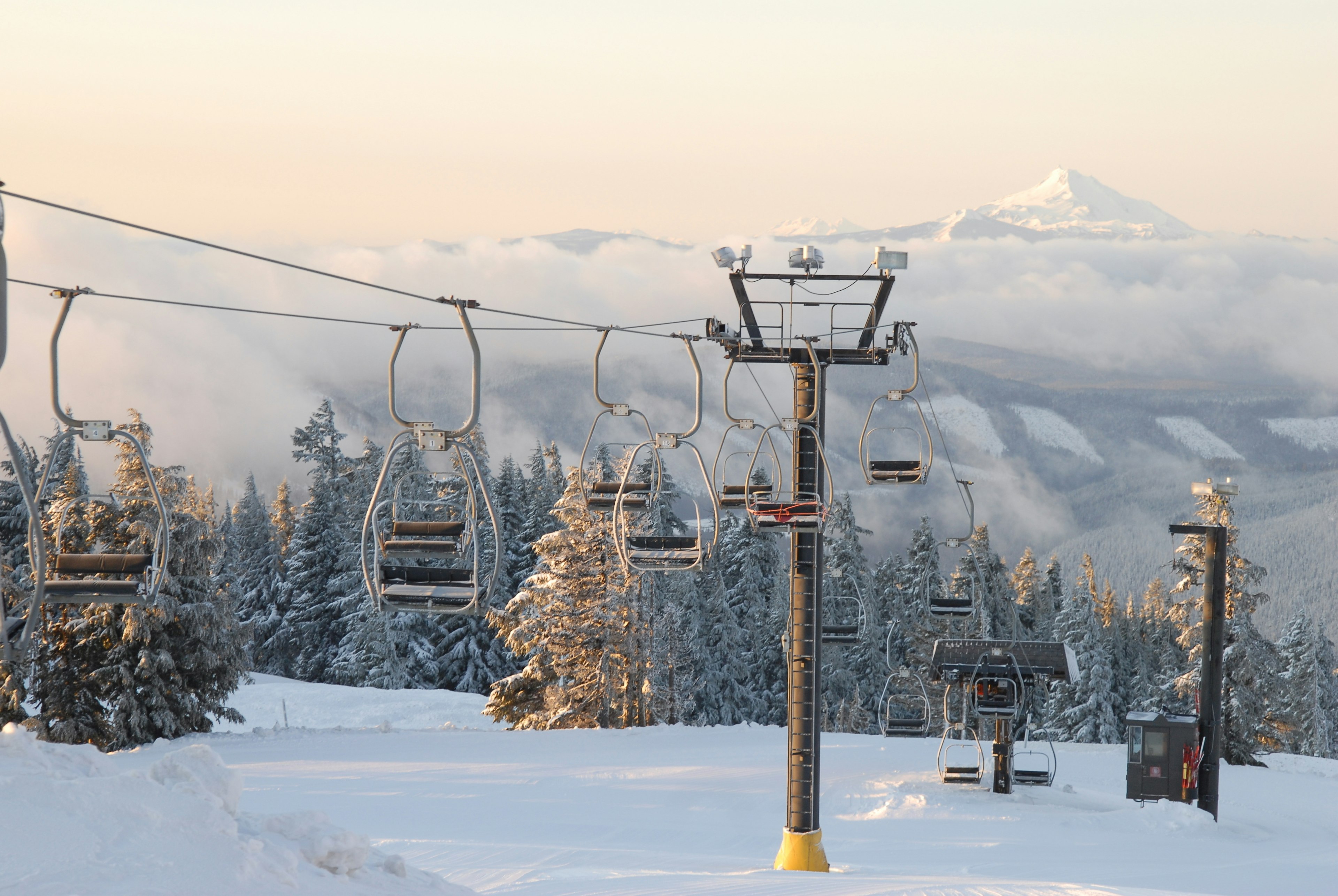 Ski lifts at Timberline in Mt. Hood, Oregon