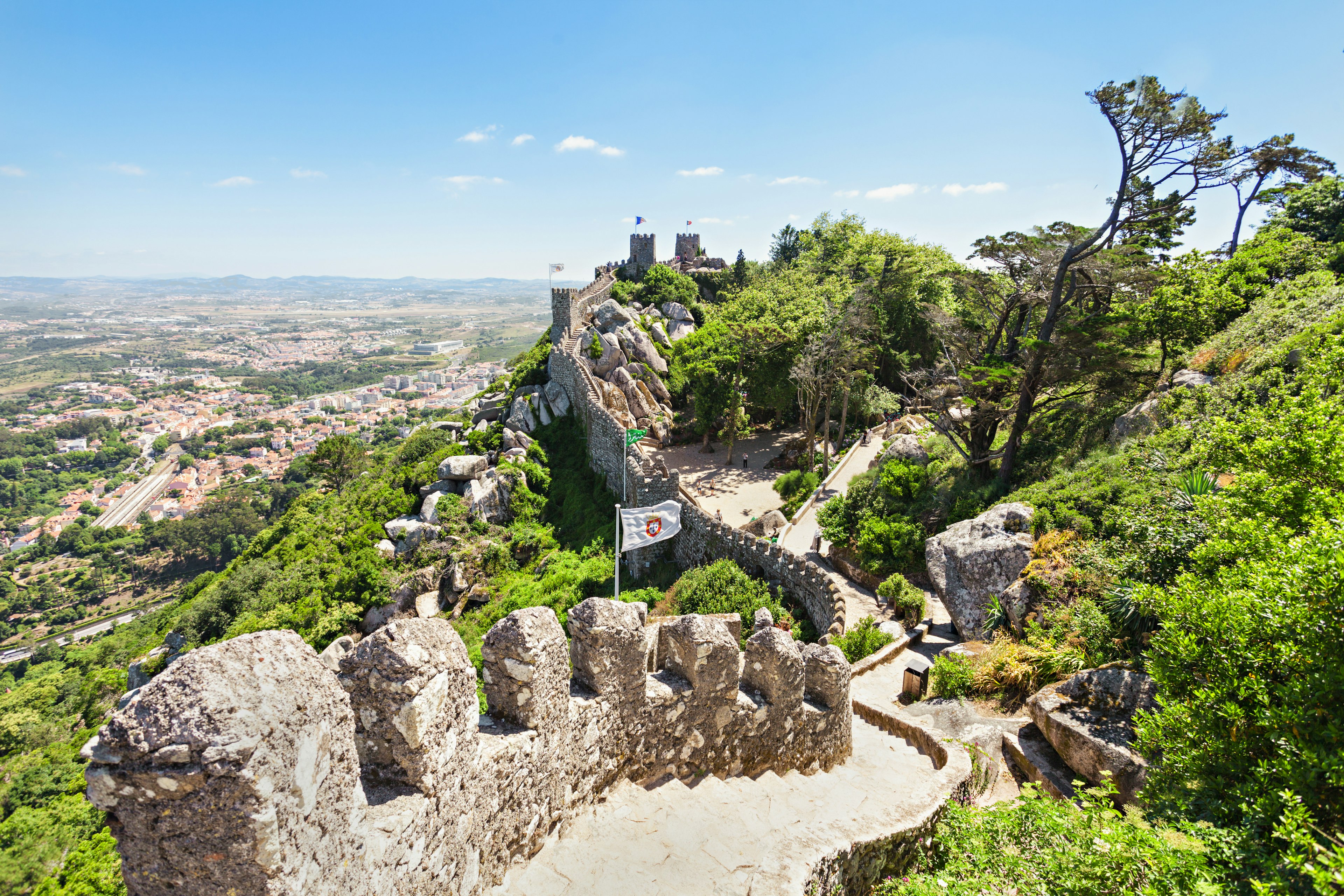 The Castle of the Moors is a hilltop medieval castle in Sintra, Portugal