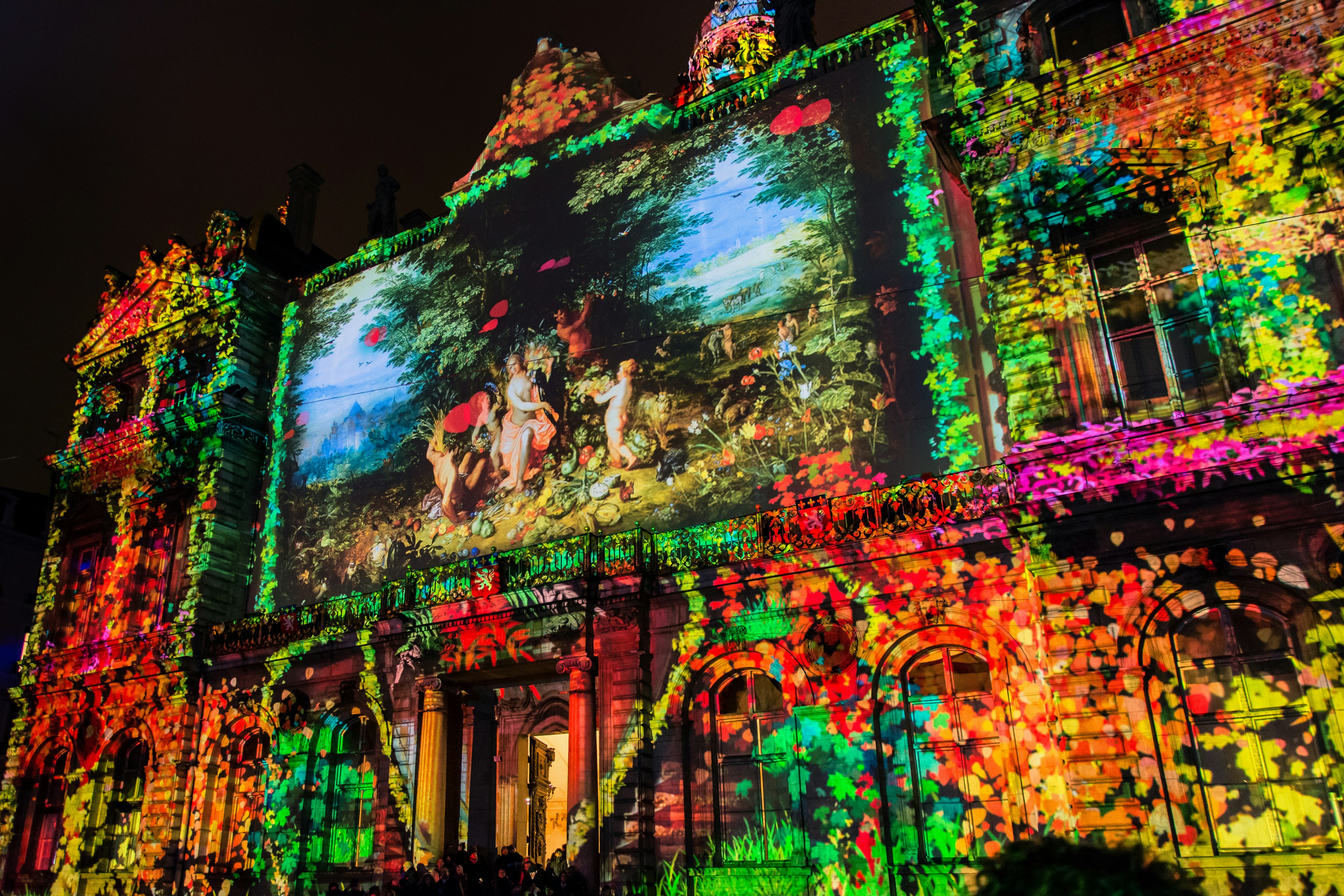 A light installation at the Fête des Lumières in Lyon.