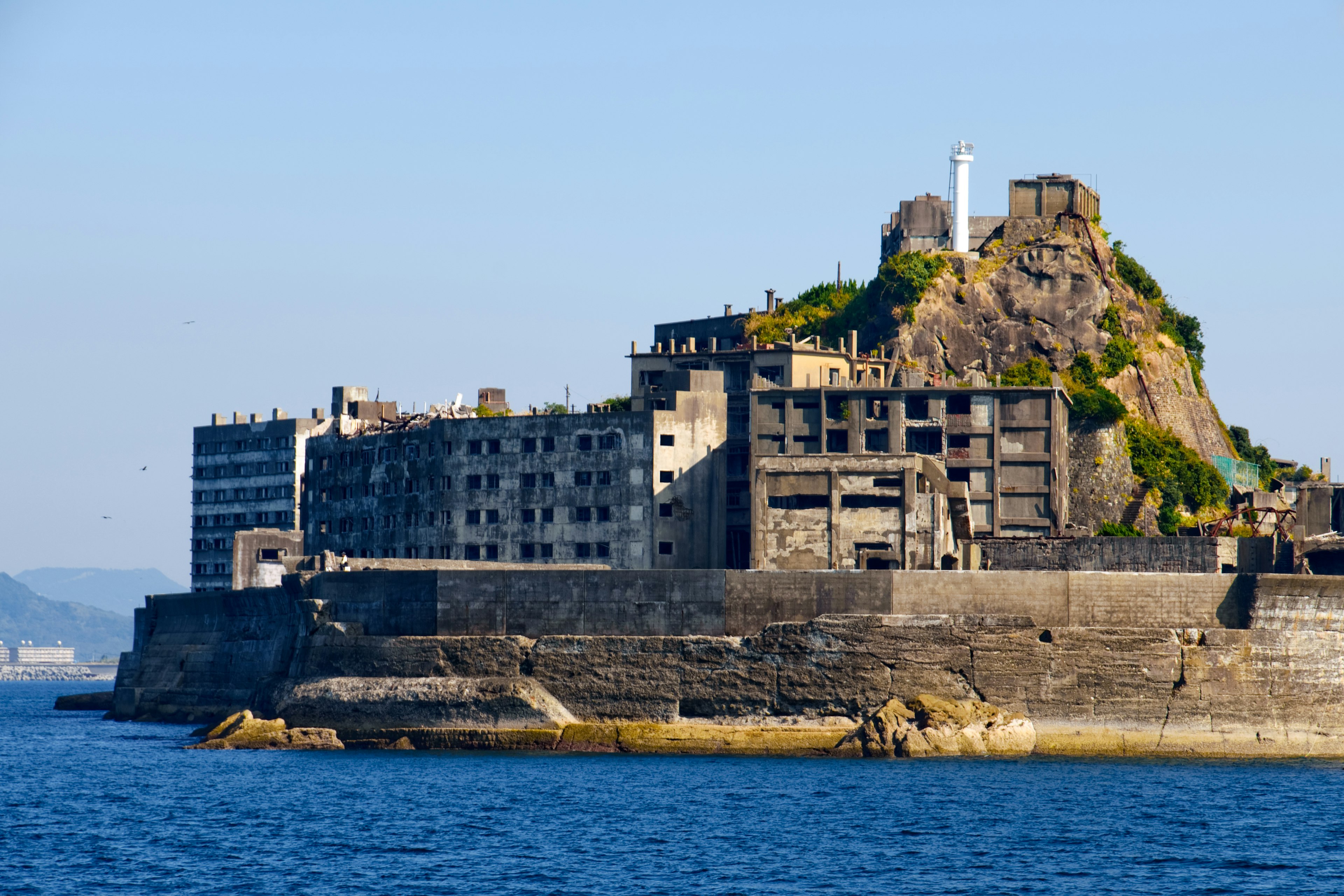 Hashima Island, an abandoned offshore mining facility.