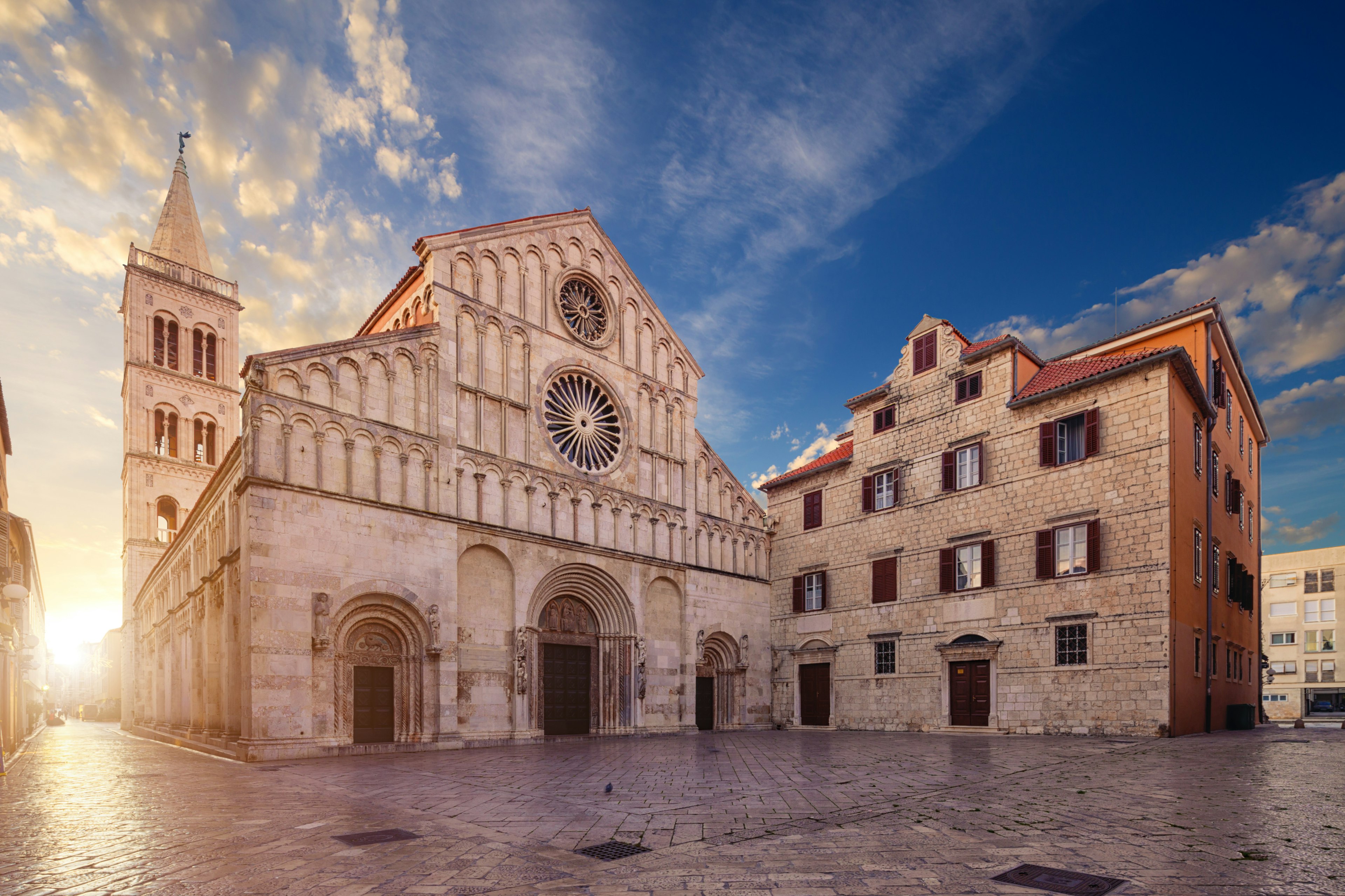 The Roman Catholic Cathedral of St. Anastasia during sunrise.