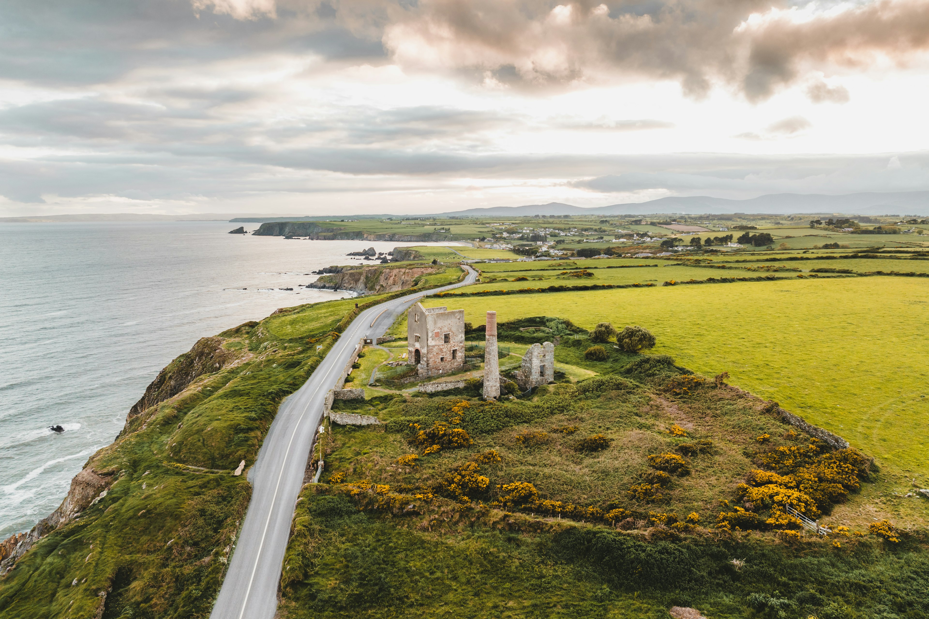 A crumbling cooper mine on the rugged and green coast of south Ireland.