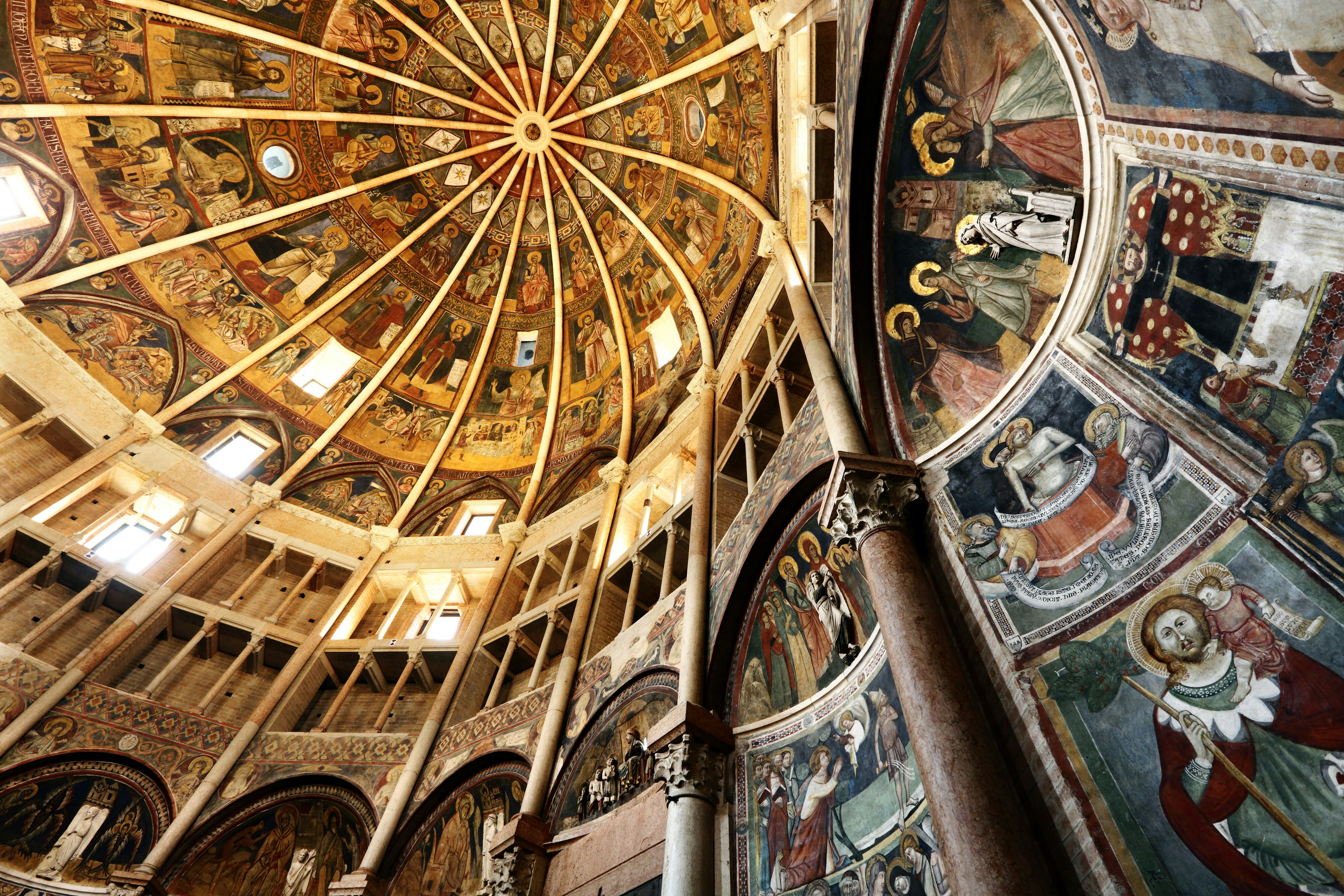 The dome inside the Baptistery of Parma.