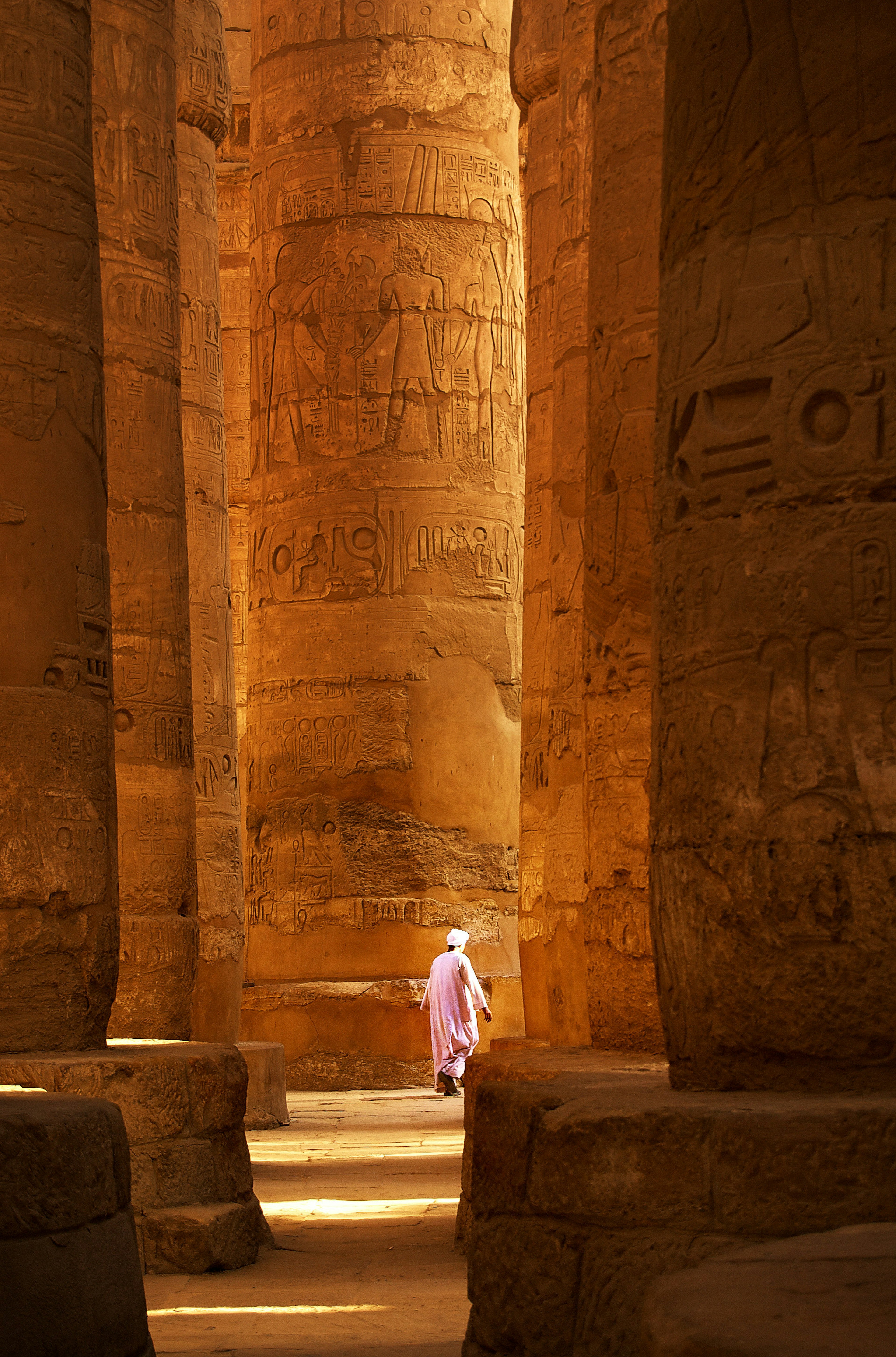 The Great Hypostyle Hall, located within the Karnak temple complex, in the Precinct of Amon-Re.