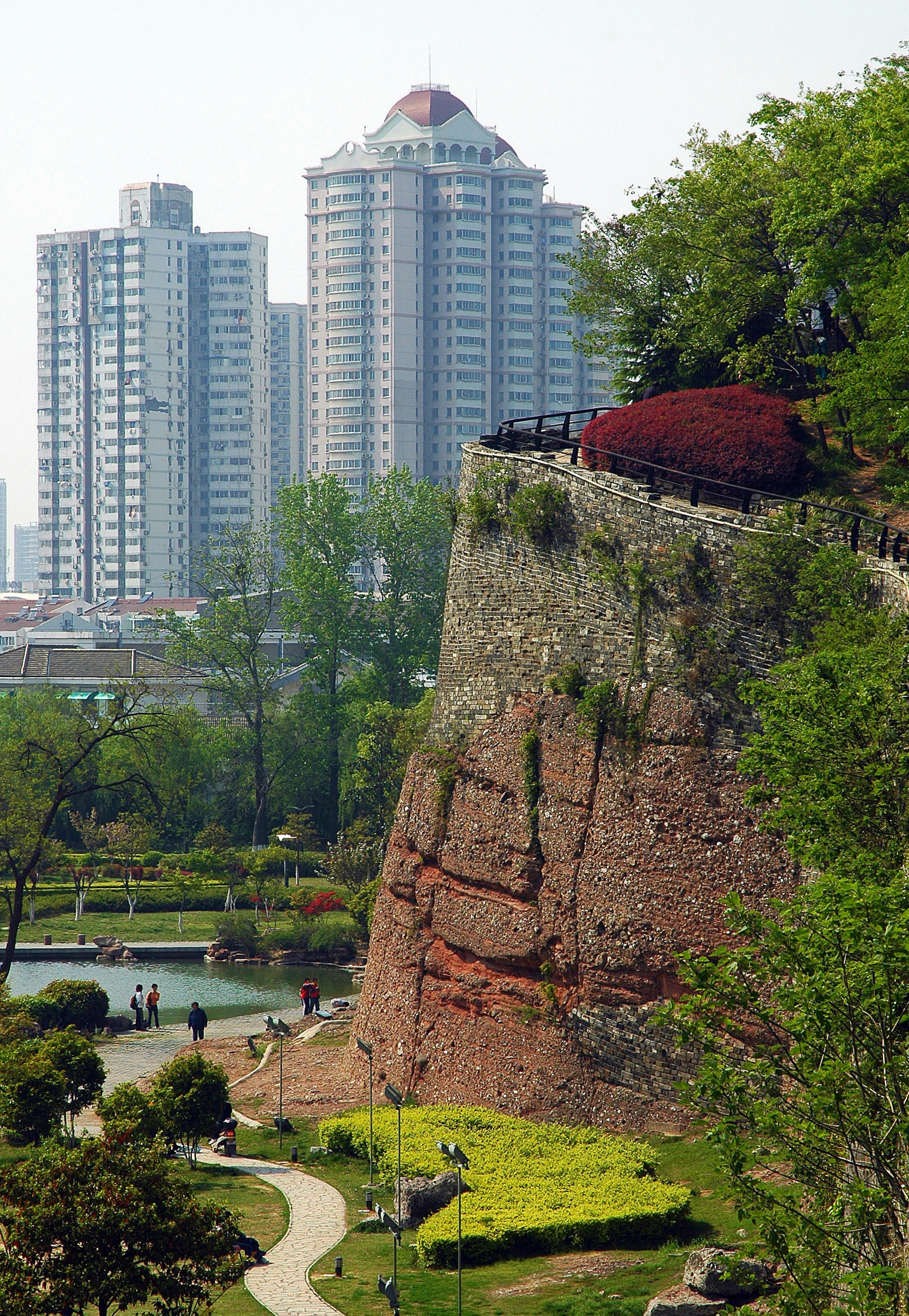 Nanjing City Wall, which is the longest most complete city wall in the world, at the modern day Citadel park.