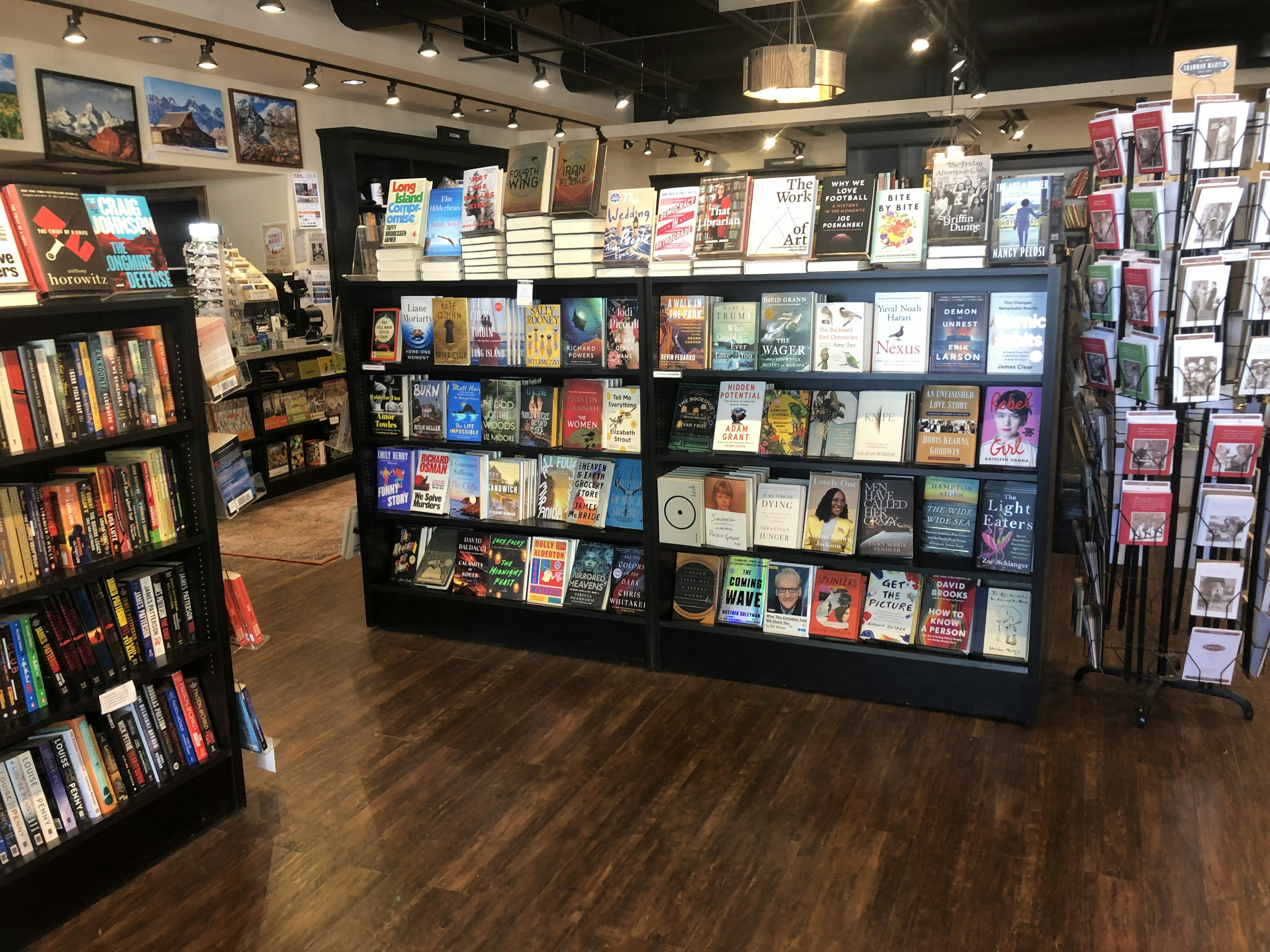 Shelves of books for sale at Valley Bookstore, Jackson Hole, Wyoming