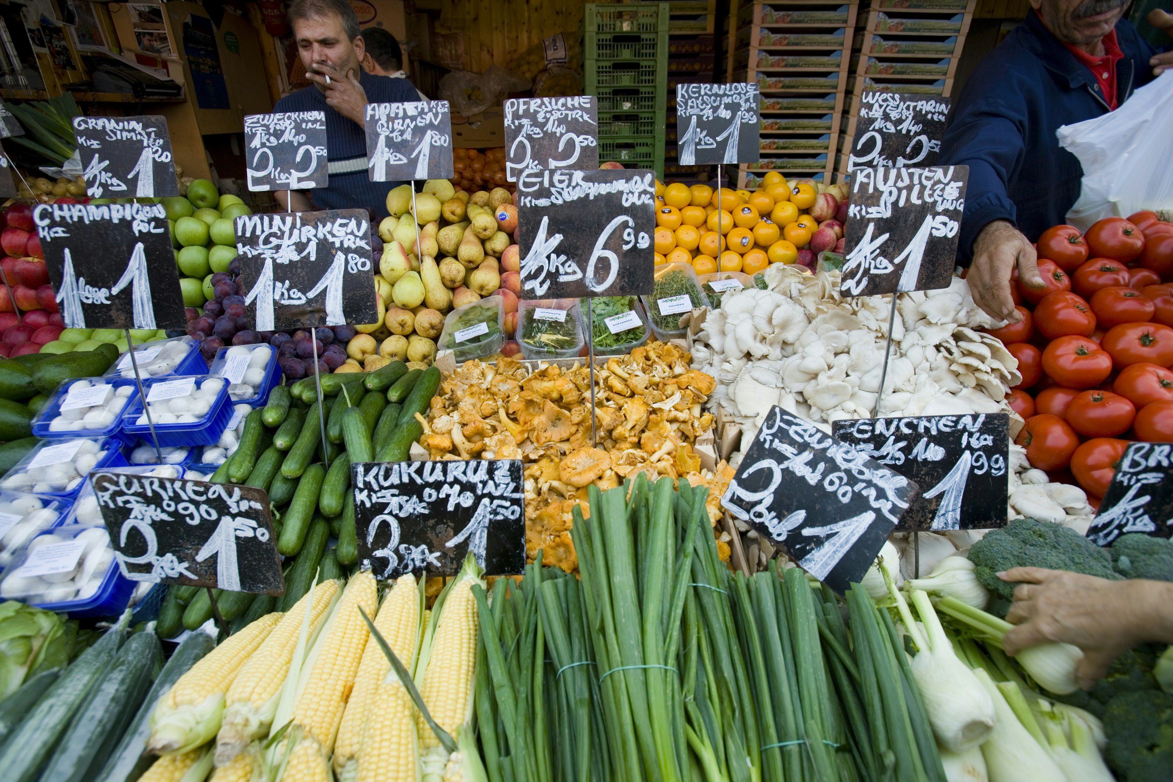 Fruit and vegetable stall at Naschmarkt