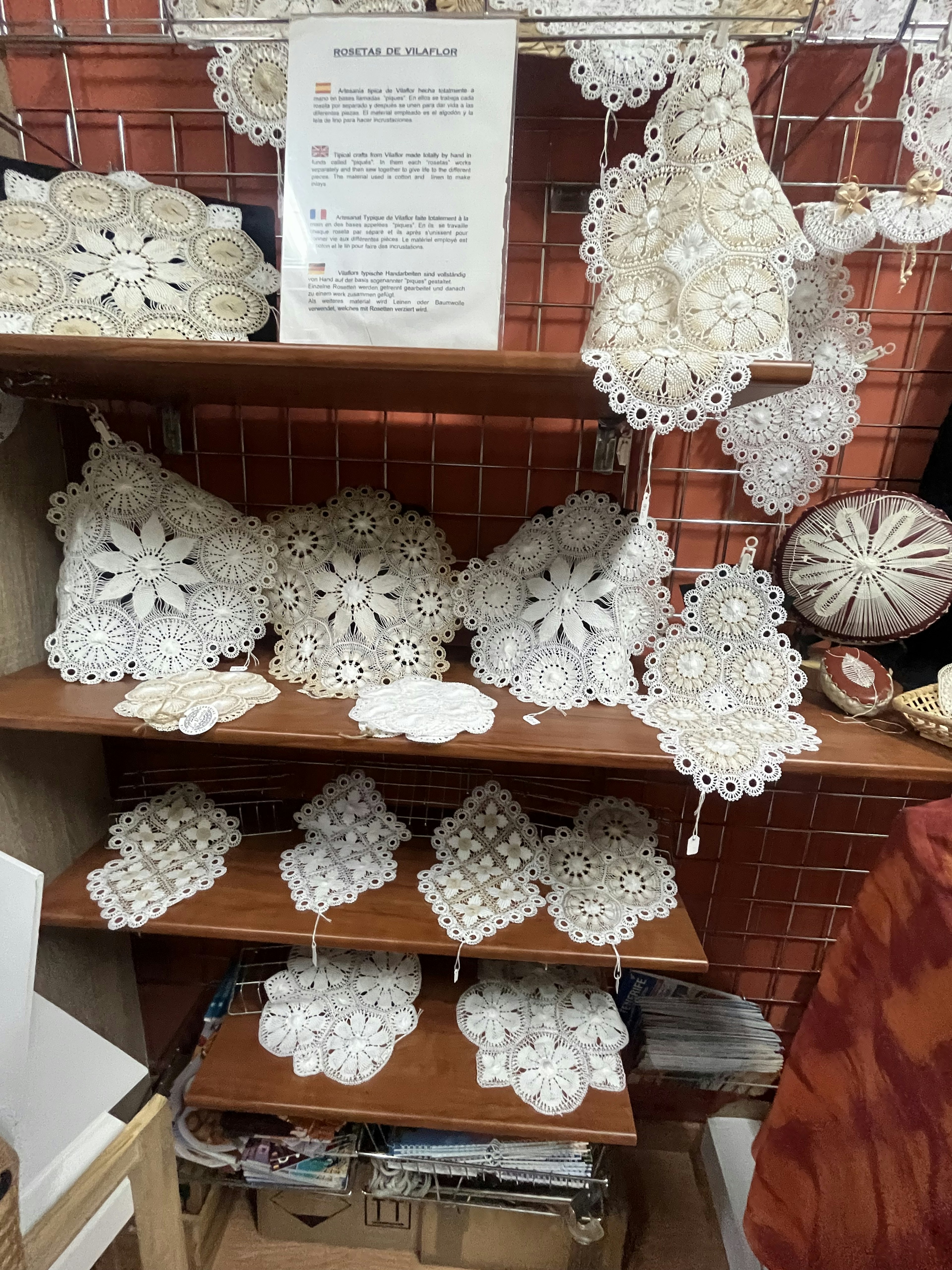 A display of rosettes made by locals in Vilaflor, Tenerife