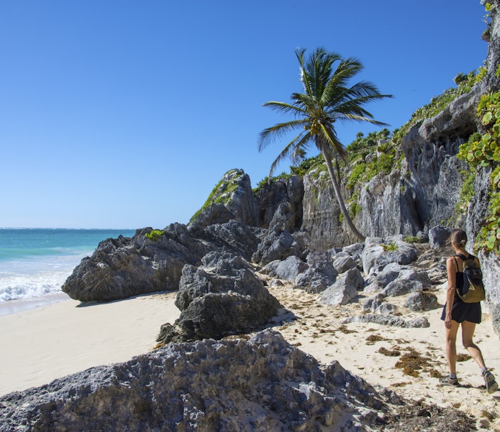 The beautiful coast of the Riviera Maya makes it one of the most popular tourist destinations in Mexico
590063012
Mexico, Tulum, Riviera Maya, beach, woman, blue sky