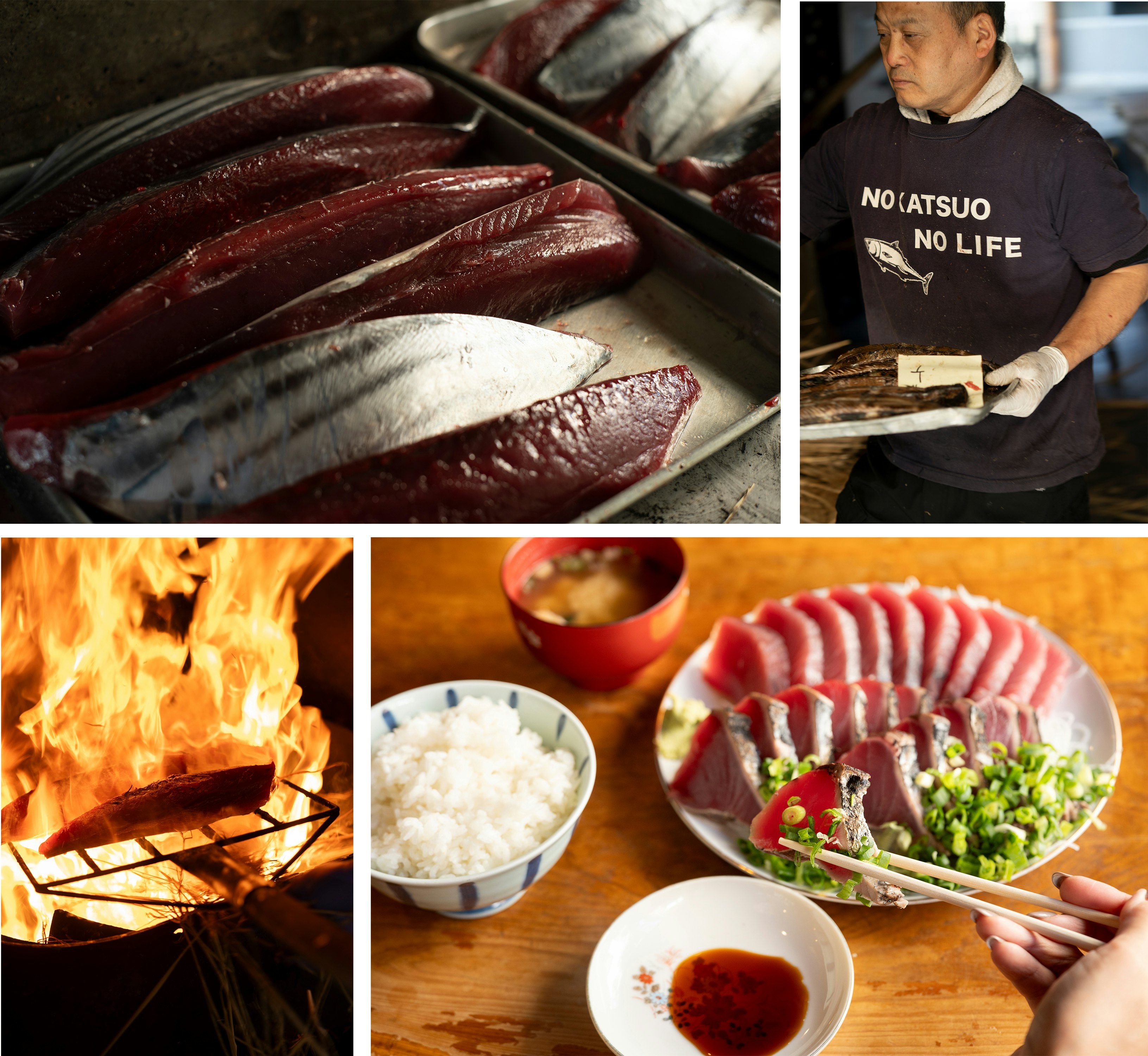 Bonito preparation from searing to cutting the fish at Tanaka Fresh Fish Store. Masayuki Nakaya for Lonely Planet.