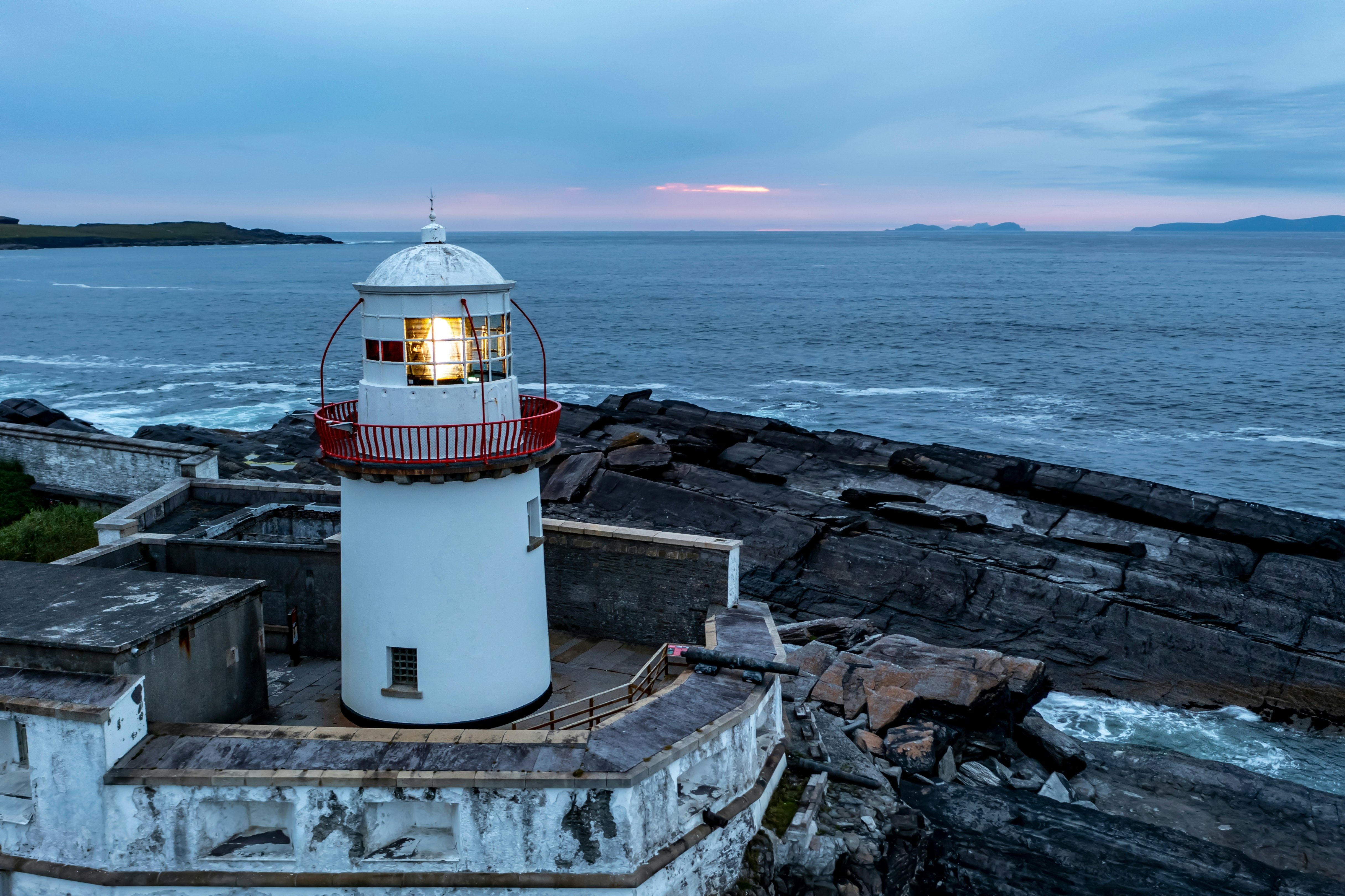Aerial view of Valentia Island lighthouse