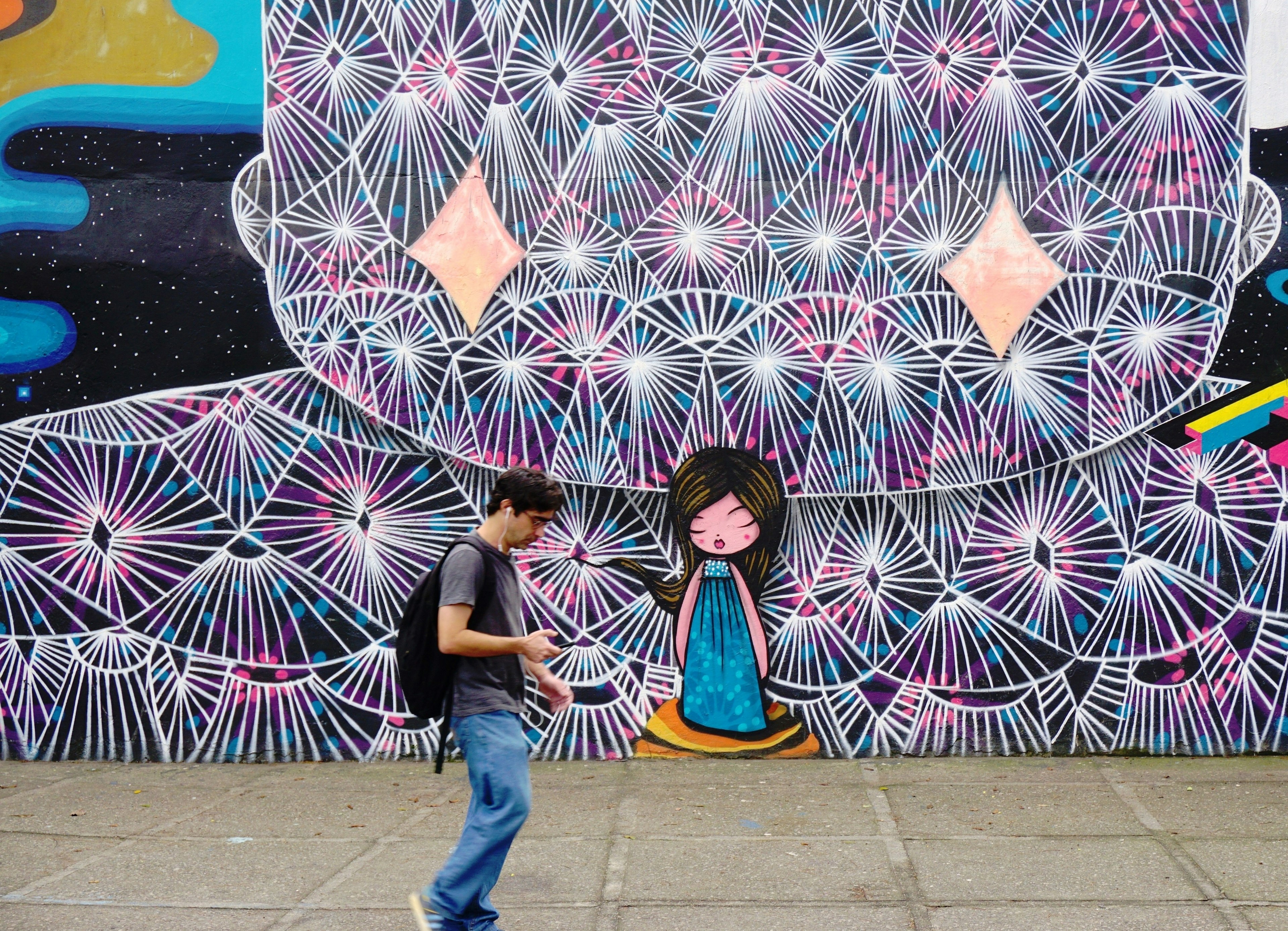 RIO DE JANEIRO, BRAZIL -25 JULY 2015- Graffiti street art murals line the streets and back alleys of Rio de Janeiro, especially in the Santa Teresa and Lapa neighborhoods.