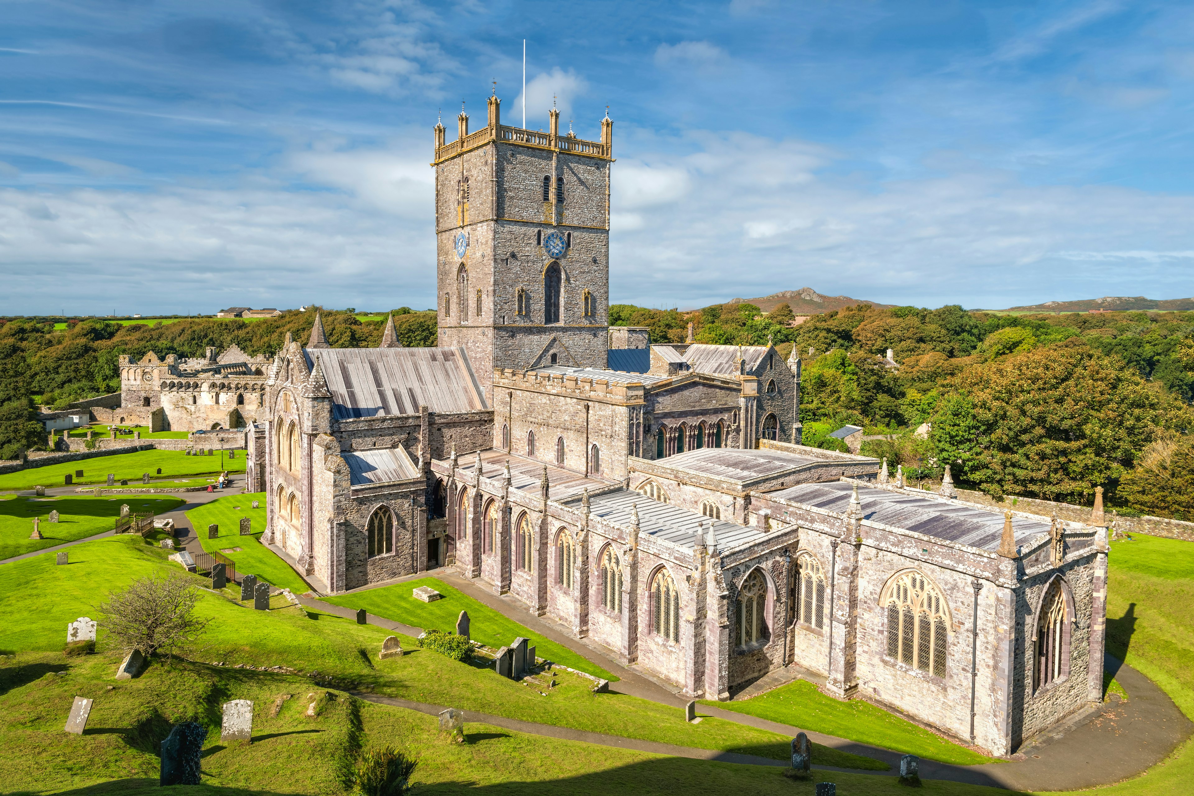 View of St Davids cathedral in South Wales.