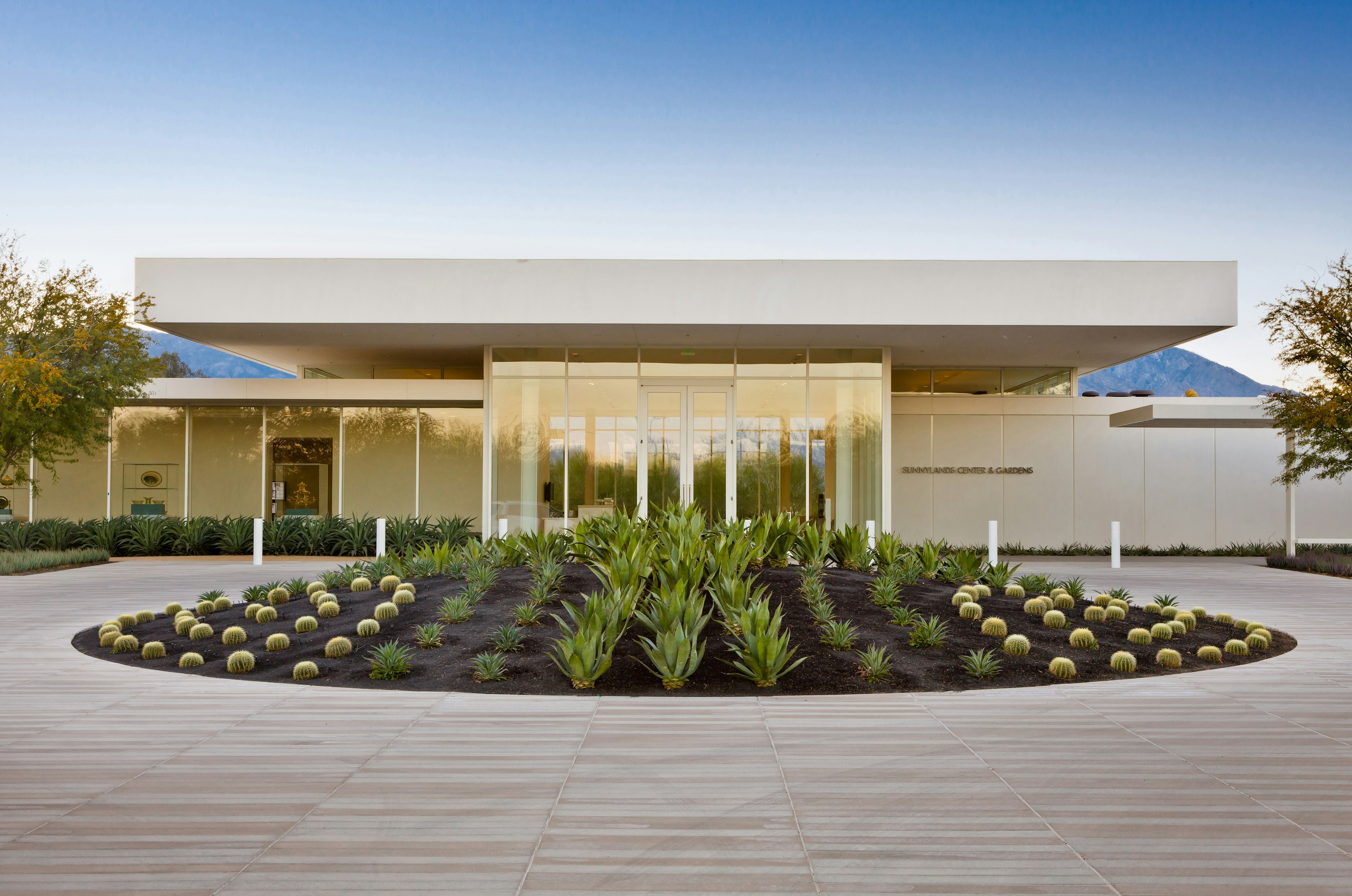 The modernist exterior facade of the Sunnylands home and museum in Greater Palm Springs