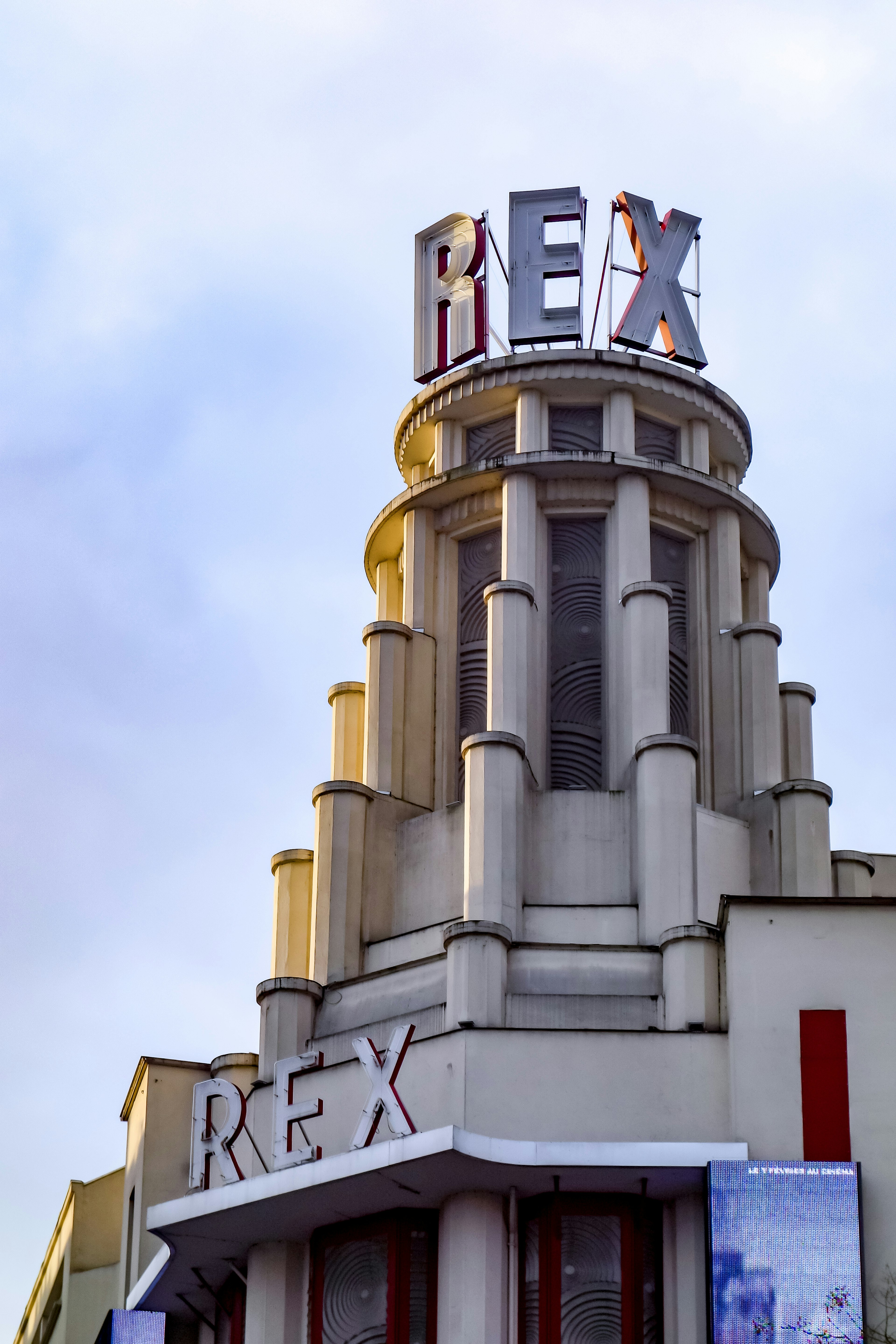 The facade of the Grand Rex cinema, Paris, France.