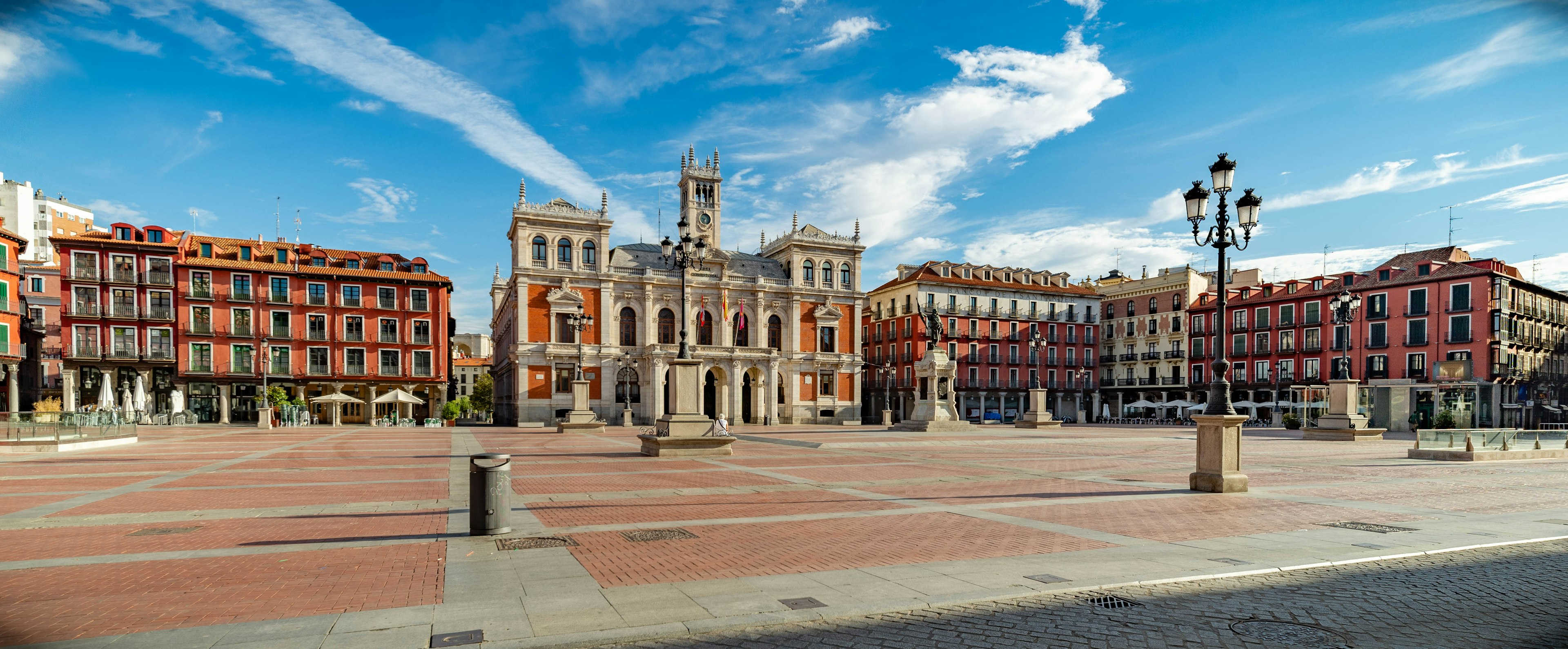 Plaza Mayor of Valladolid with the City Hall in Spain