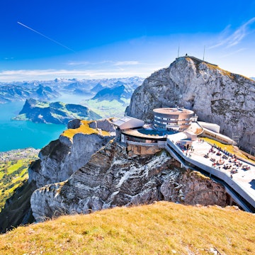 Pilatus Kulm mountain peak and Lucerne lake view, alpine peaks of Switzerland, License Type: media, Download Time: 2024-08-13T16:57:36.000Z, User: robinbarton170, Editorial: false, purchase_order: 56530, job: Global Publishing-WIP, client: 100 Weekends in Europe 1, other: Robin Barton