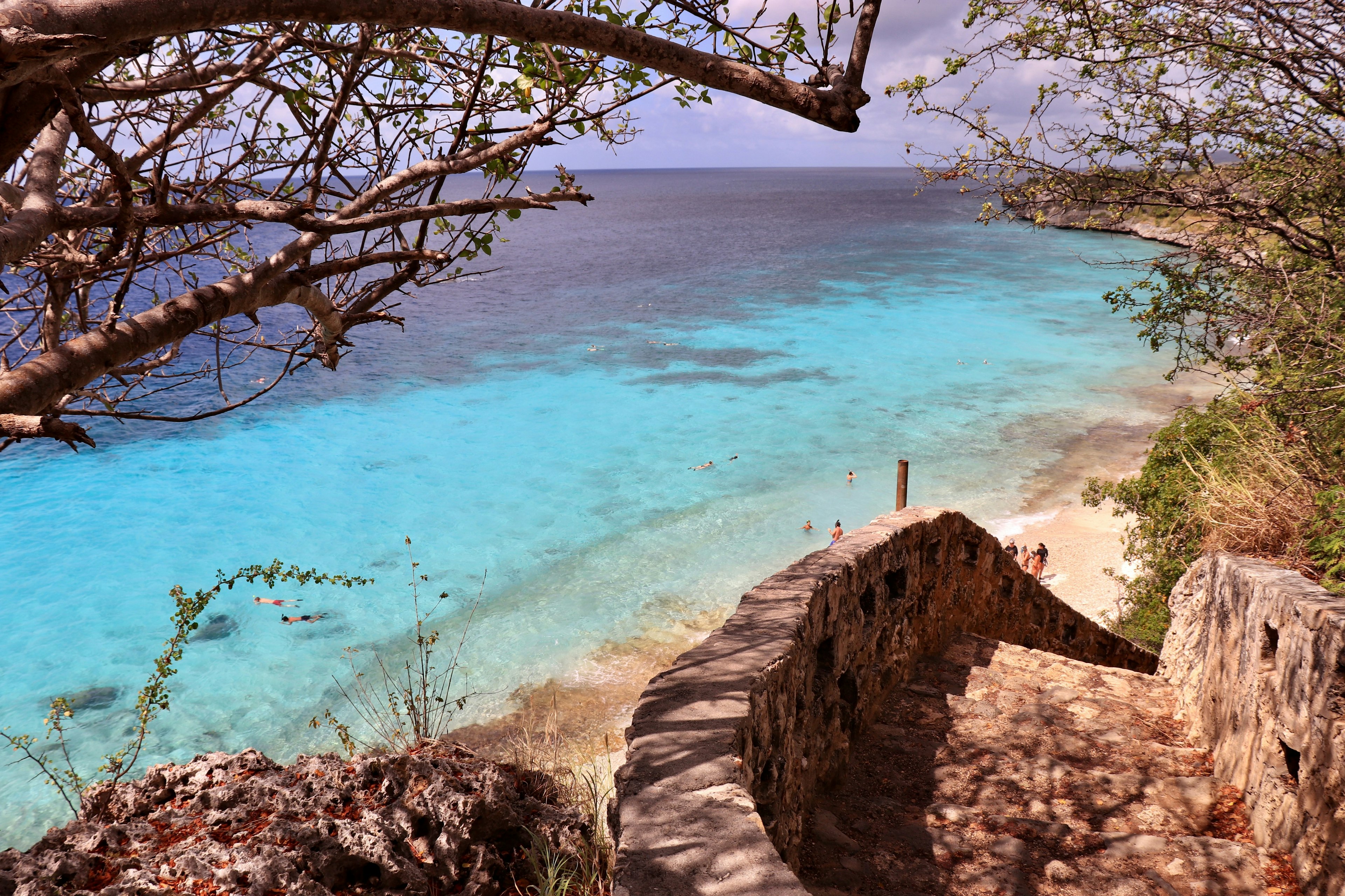 1000 steps diving site in Bonaire. A popular tourist place and excellent point for divers and snorkelers.Beautiful beach and ocean landscape.