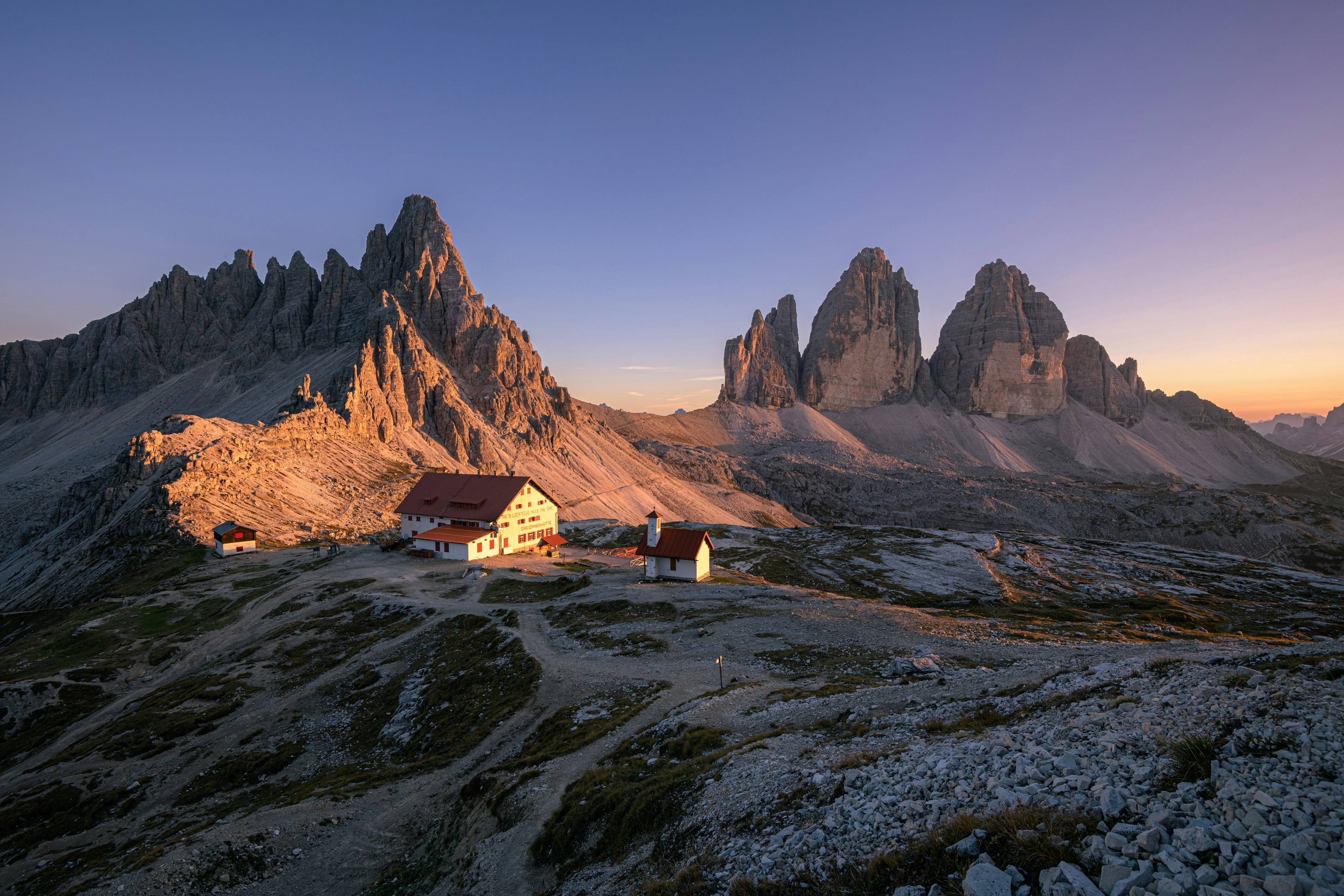 The Tre Cime di Lavaredo are three of the most dramatic peaks in the Dolomites. Margaret Clavell/Shutterstock