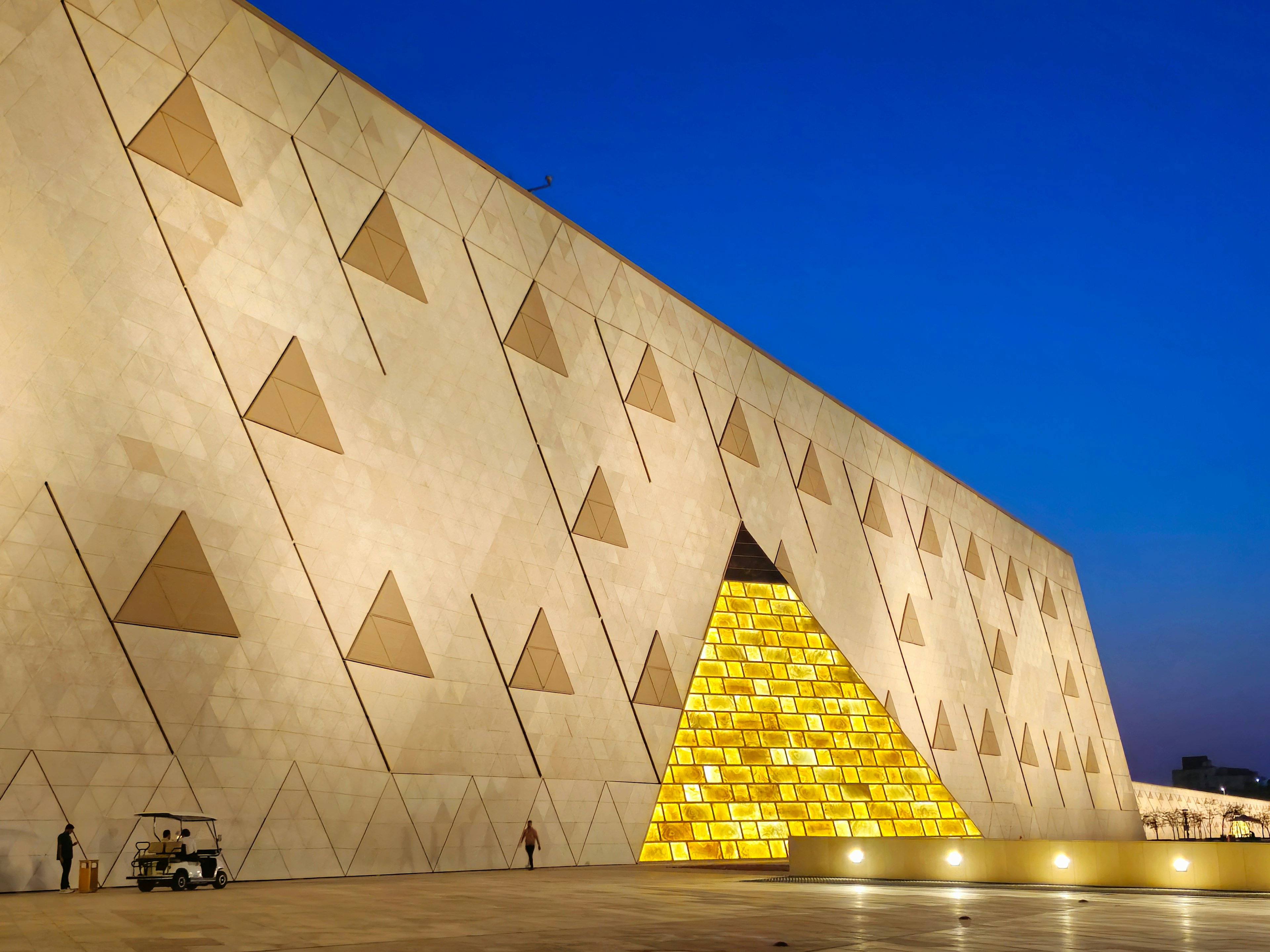 The Exterior of The Grand Egyptian Museum GEM near the Giza pyramid complex, Giza Museum of Ancient Egypt