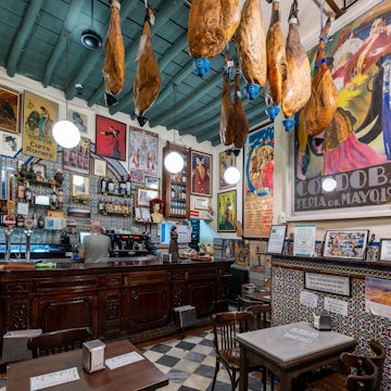 Seville, Andalusia, Spain - June 20, 2024: Old bar in Santa Cruz district, License Type: media, Download Time: 2024-10-03T05:38:15.000Z, User: claramonitto, Editorial: true, purchase_order: 56530, job: Global Publishing-WIP, client: Experience Andalusia 2, other: Clara Monitto