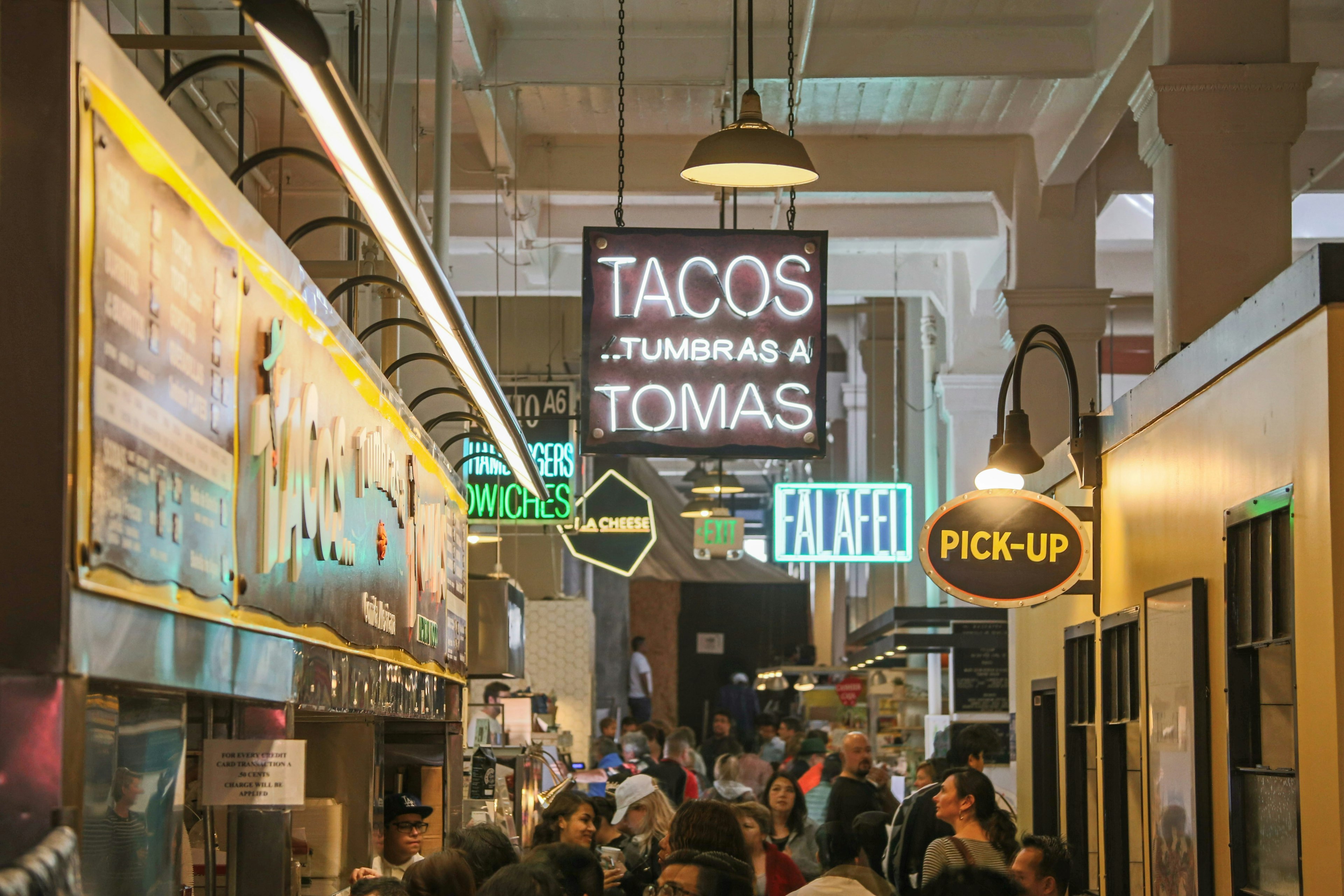 People in LA's Grand Central Market