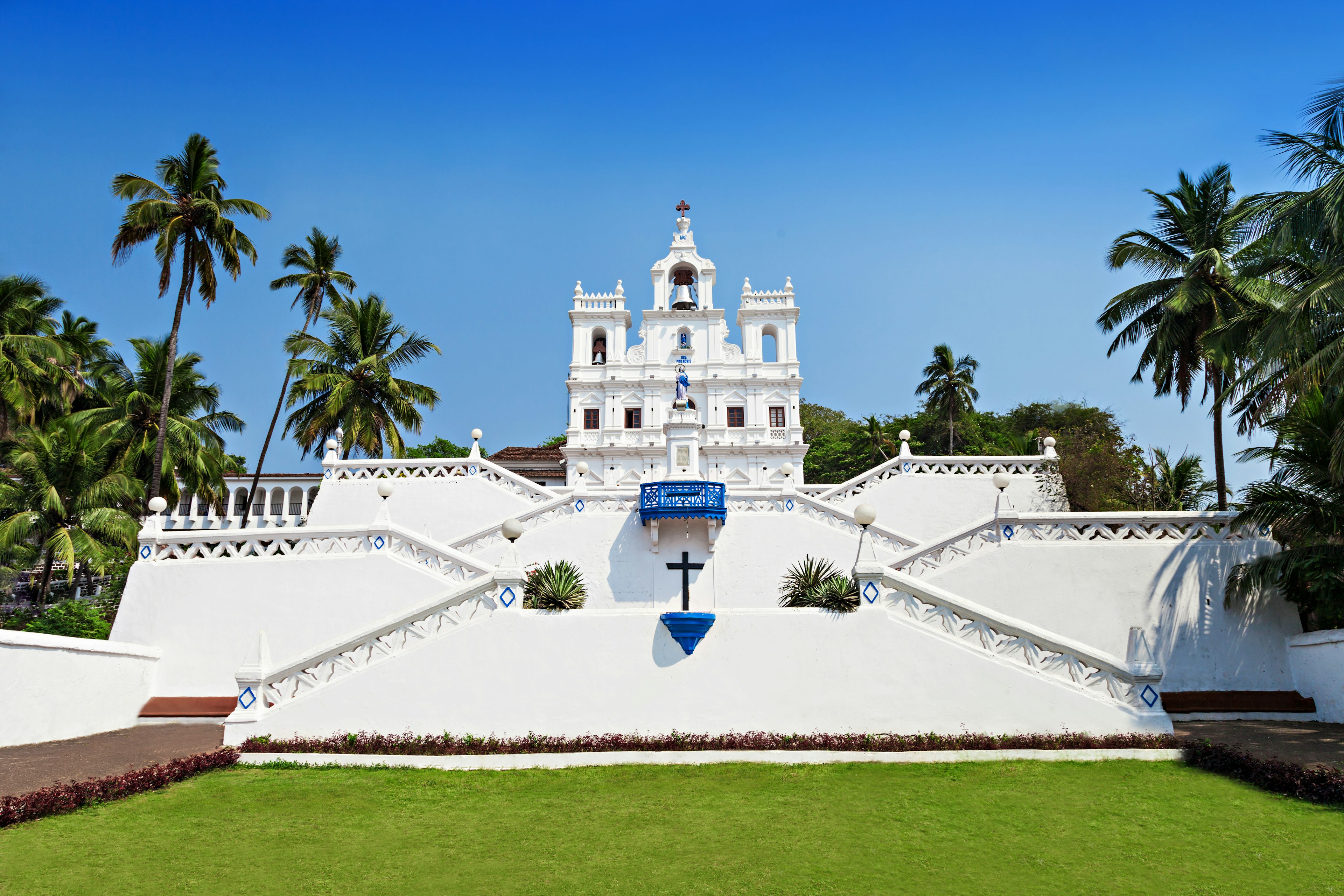 Exterior of Our Lady of the Immaculate Conception Church in Goa.