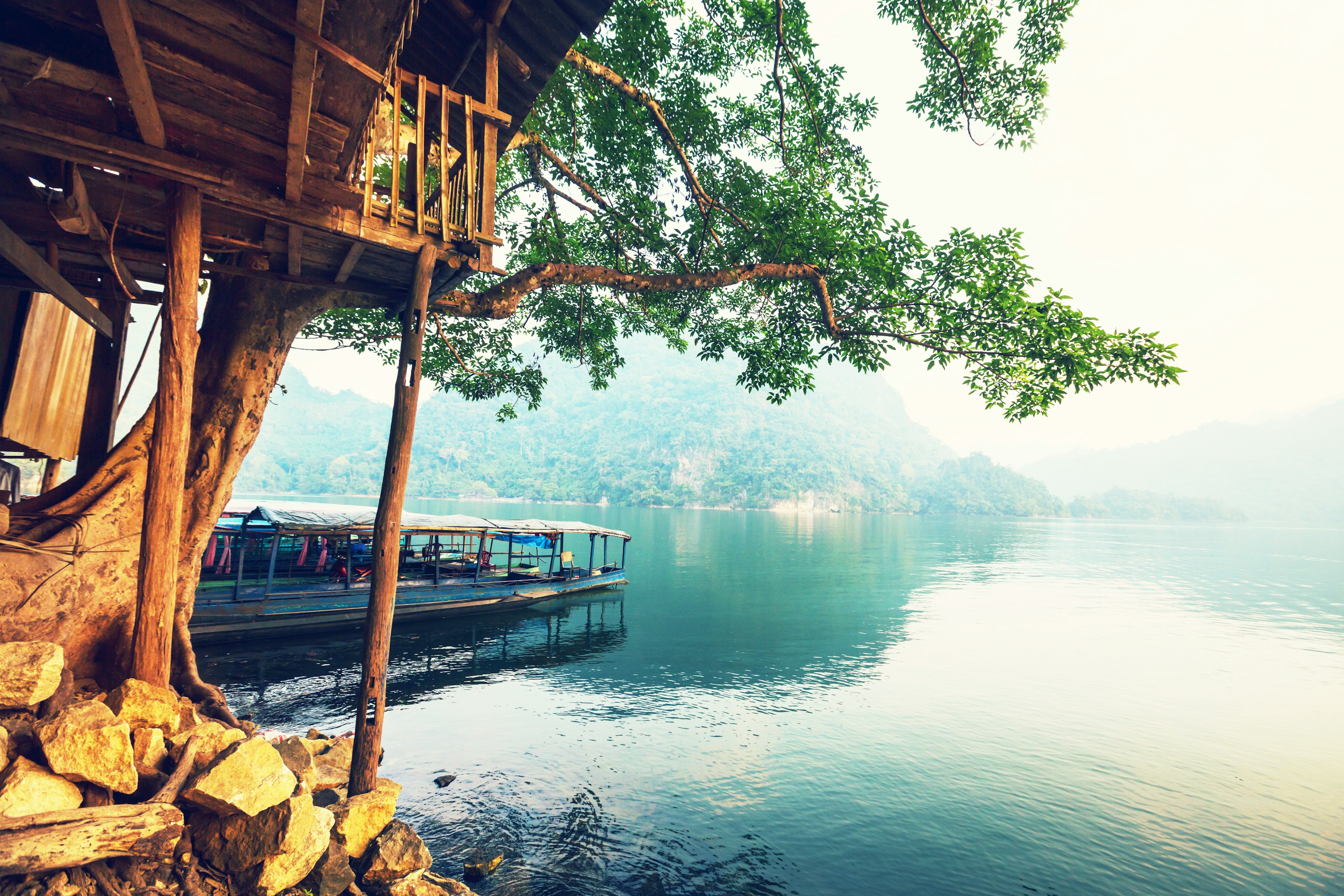 Tranquil waters at Ba Be National Park.