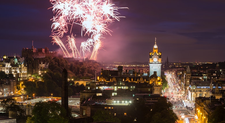 Edinburgh Cityscape with fireworks over The Castle and Balmoral Clock Tower
architecture, attraction, august, balmoral, beautiful, britain, building, capital, castle, celebration, city, cityscape, clock, culture, destination, edinburgh, europe, european, evening, famous, festival, fireworks, floodlit, fringe, heritage, historic, historical, hogmanay, hotel, icon, kingdom, landmark, majestic, medieval, monument, night, nobody, old, outdoor, scenic, scotland, scottish, tower, town, travel, uk, urban, view, winter