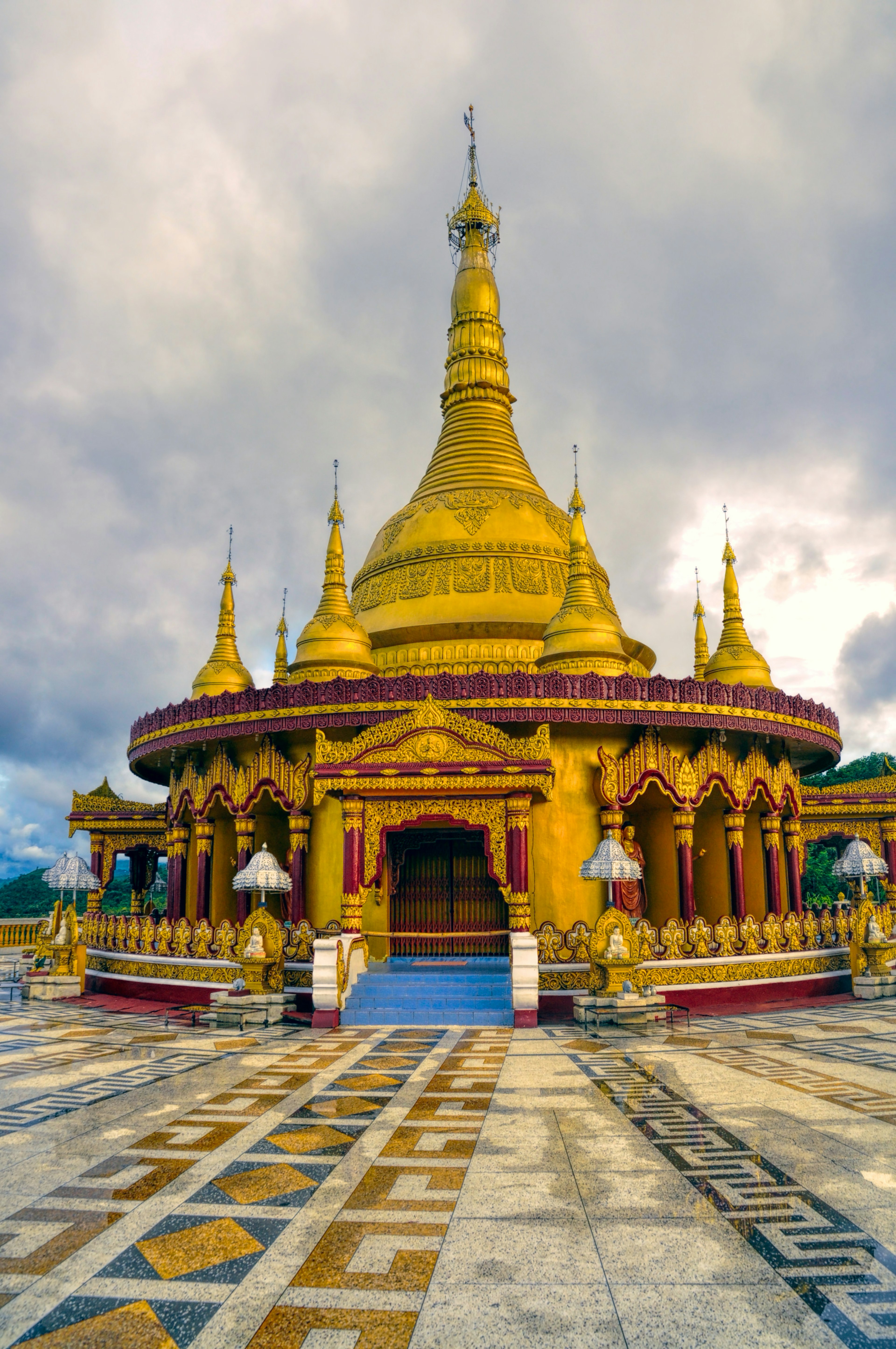 Exterior of the Buddha Dhatu Jadi (Bandarban Golden Temple).