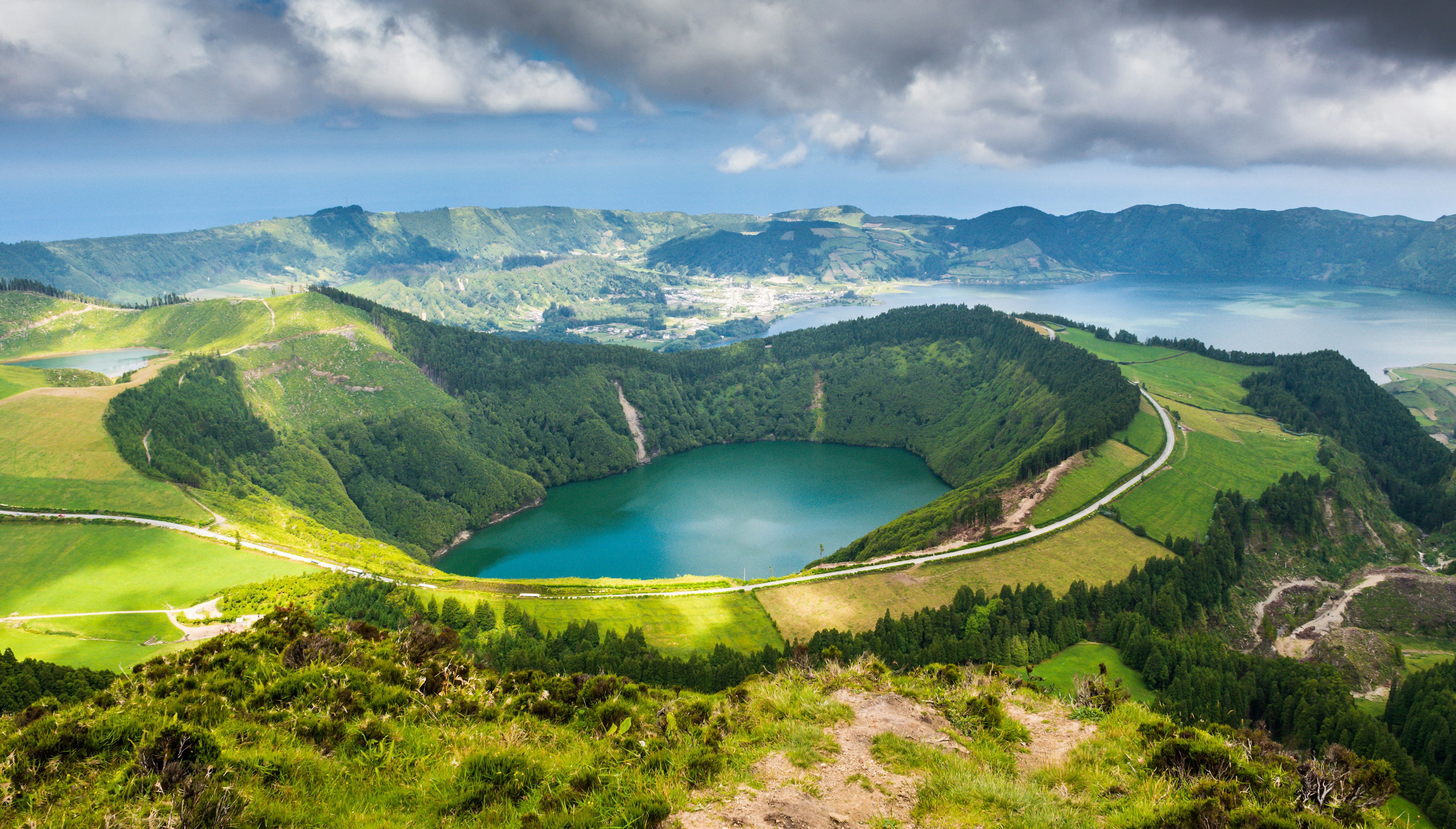 Beautiful lake of Sete Cidades, Azores, Portugal Europe