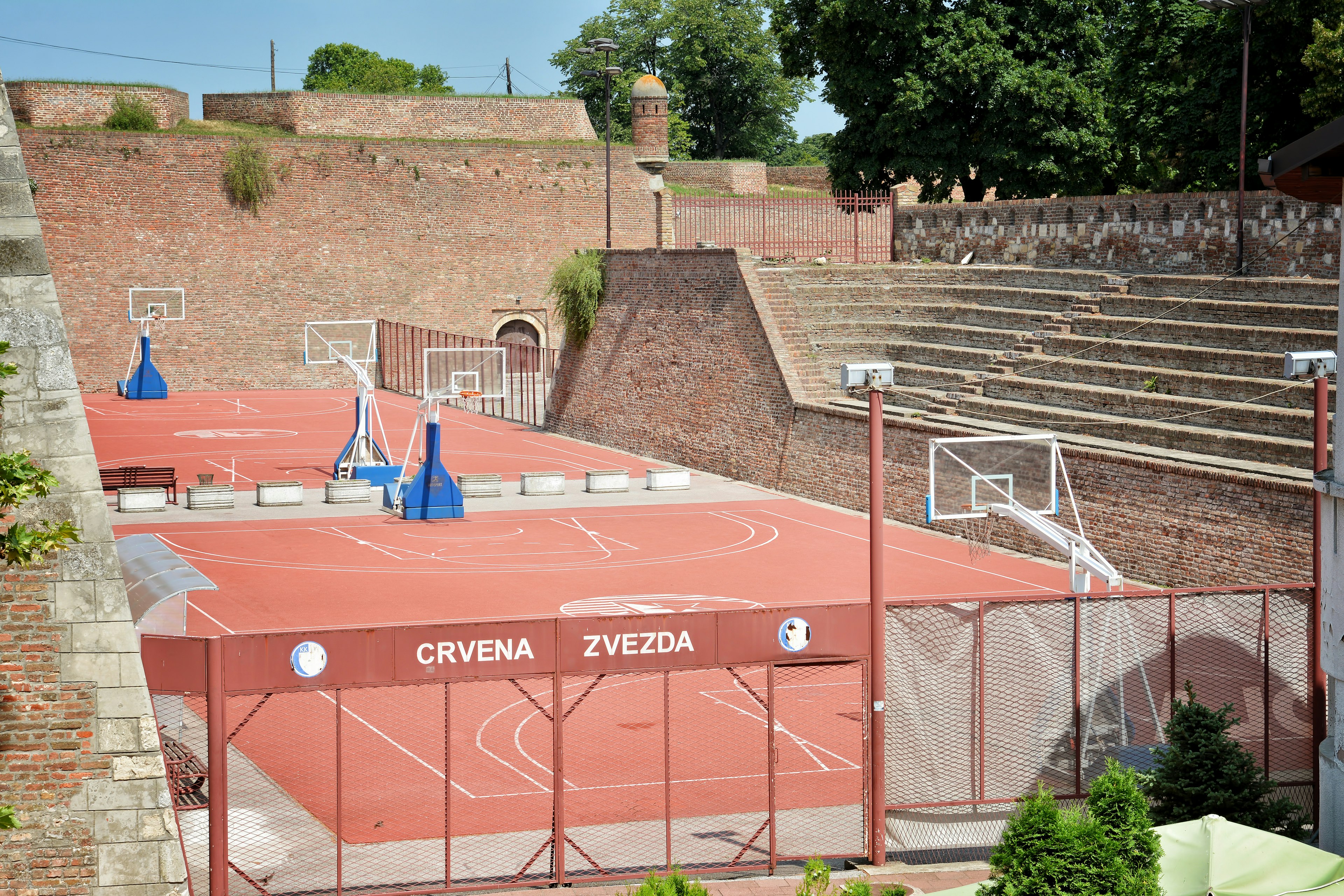 The Red Star club's basketball court within the grounds of the Kalemegdan Fortress in Belgrade