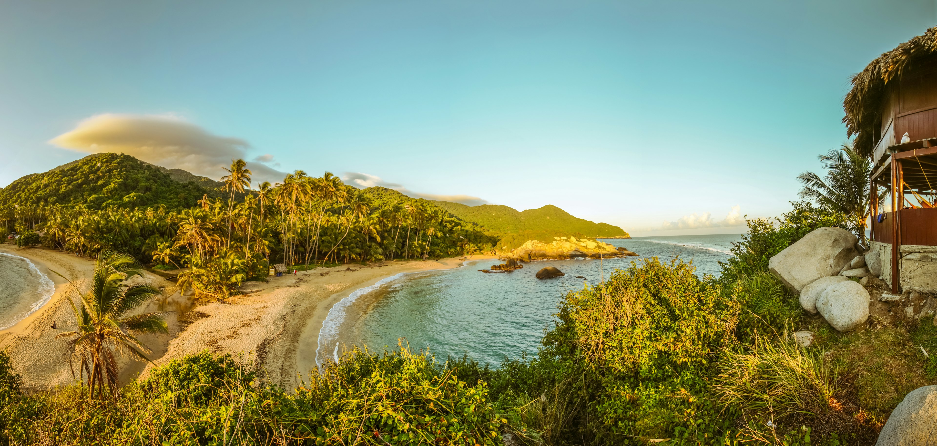 Early morning on a beach in Parque Tayrona.