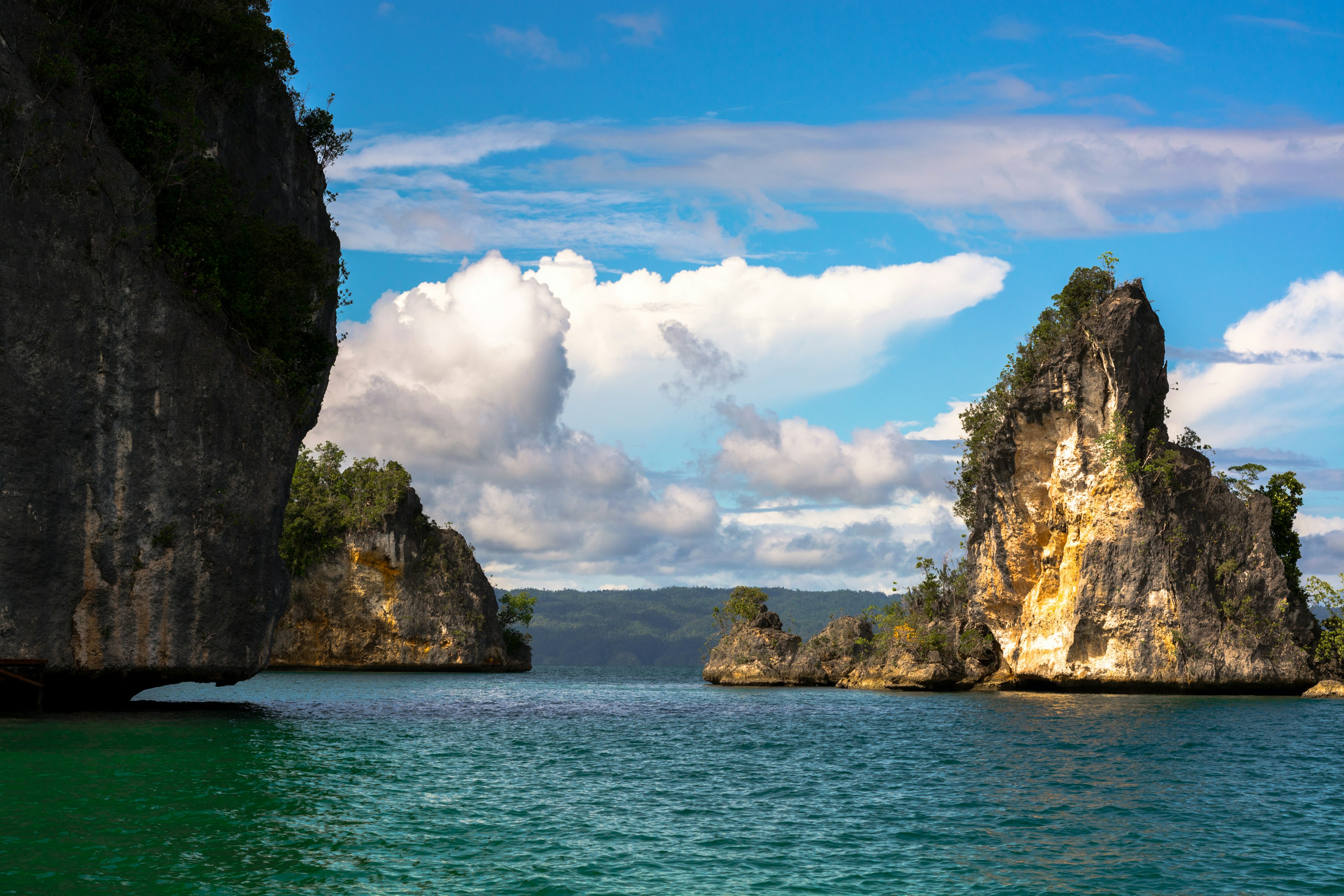 Rocky outcrops at sea