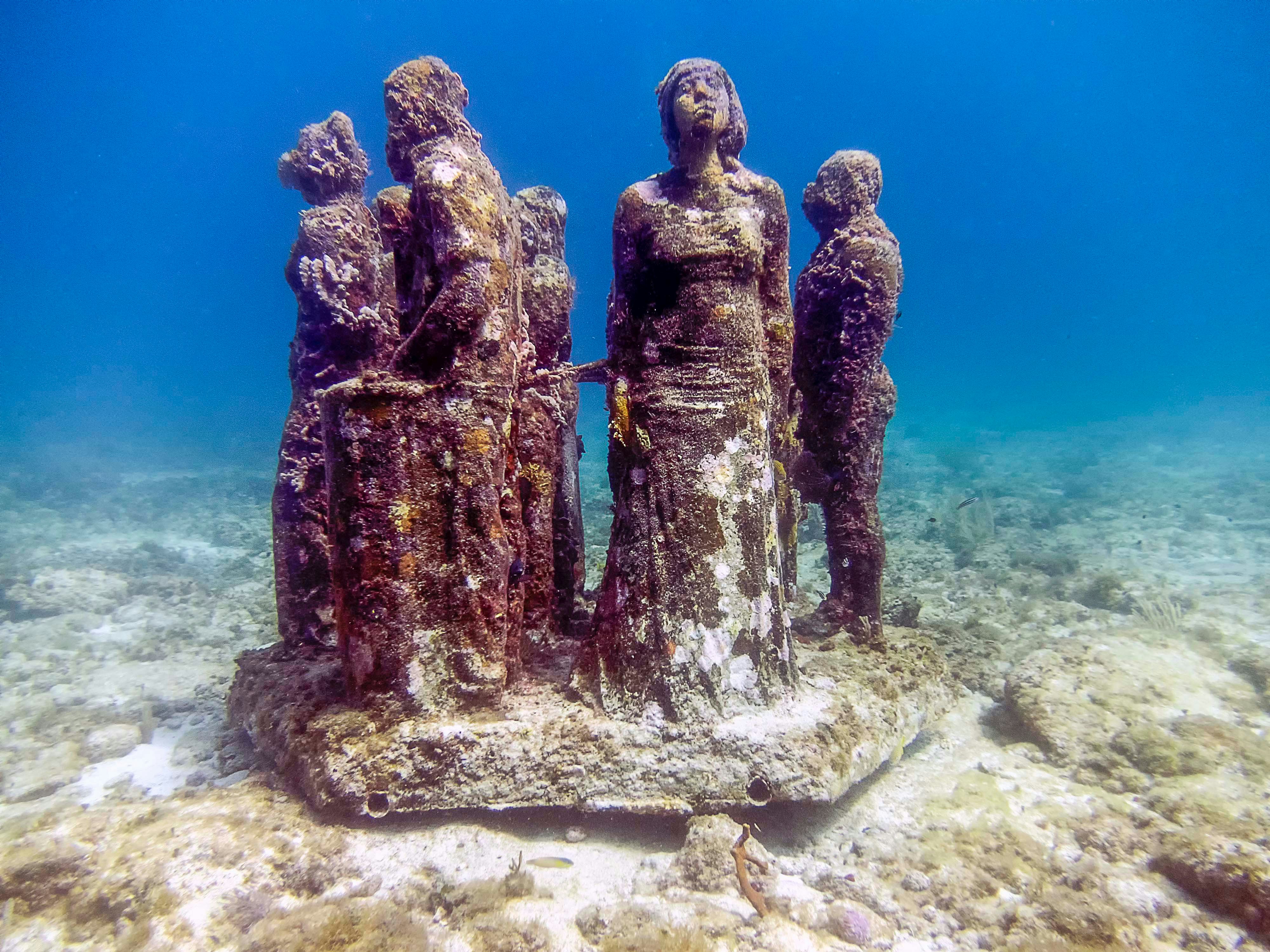 Isla Mujeres, Quintana Roo / Mexico - September 2016: MUSA - The Museum of Underwater Art in Isla Mujeres near Cancun in Mexico