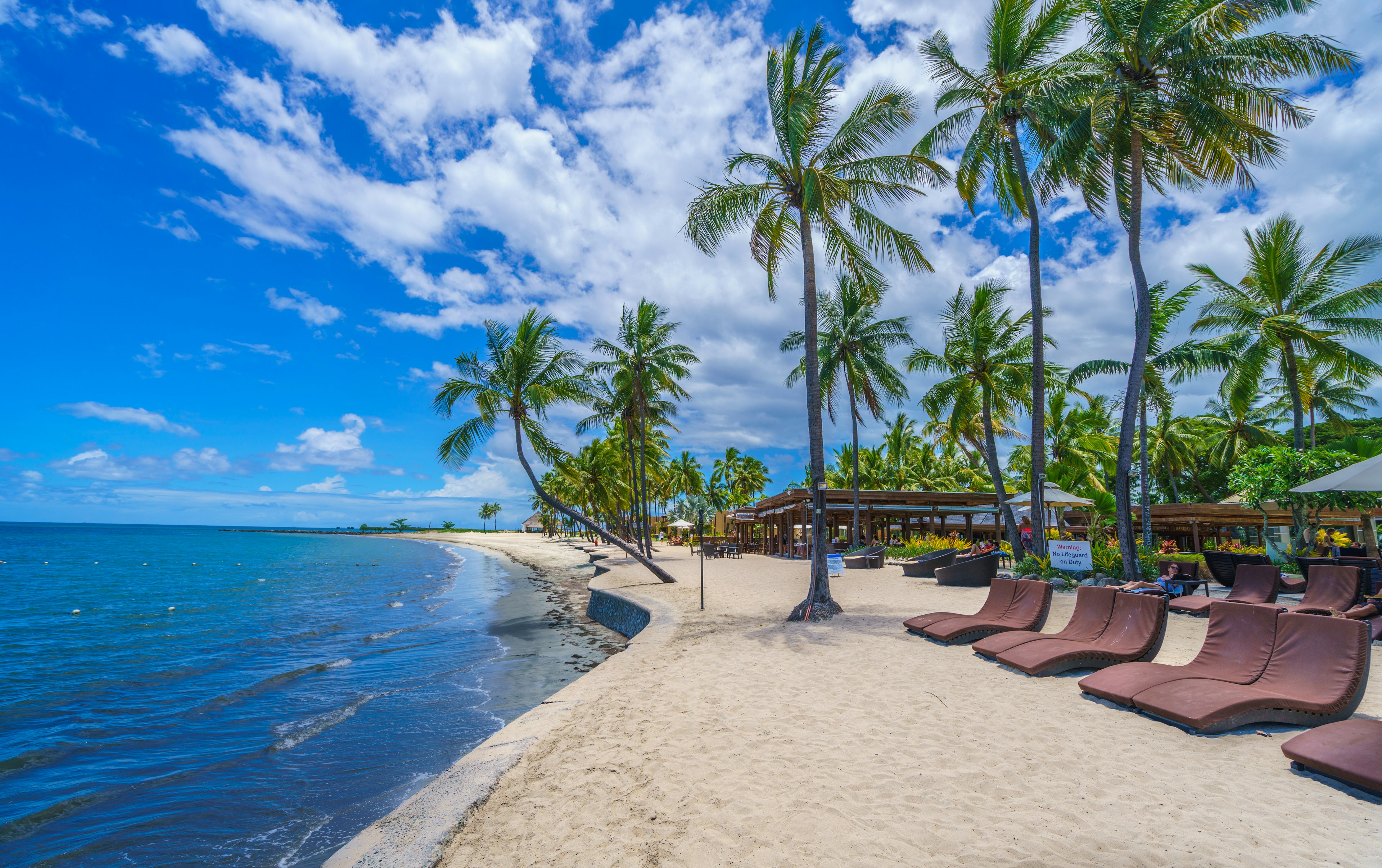 Beautiful beachfront at The Sheraton Fiji Resort, Fiji.