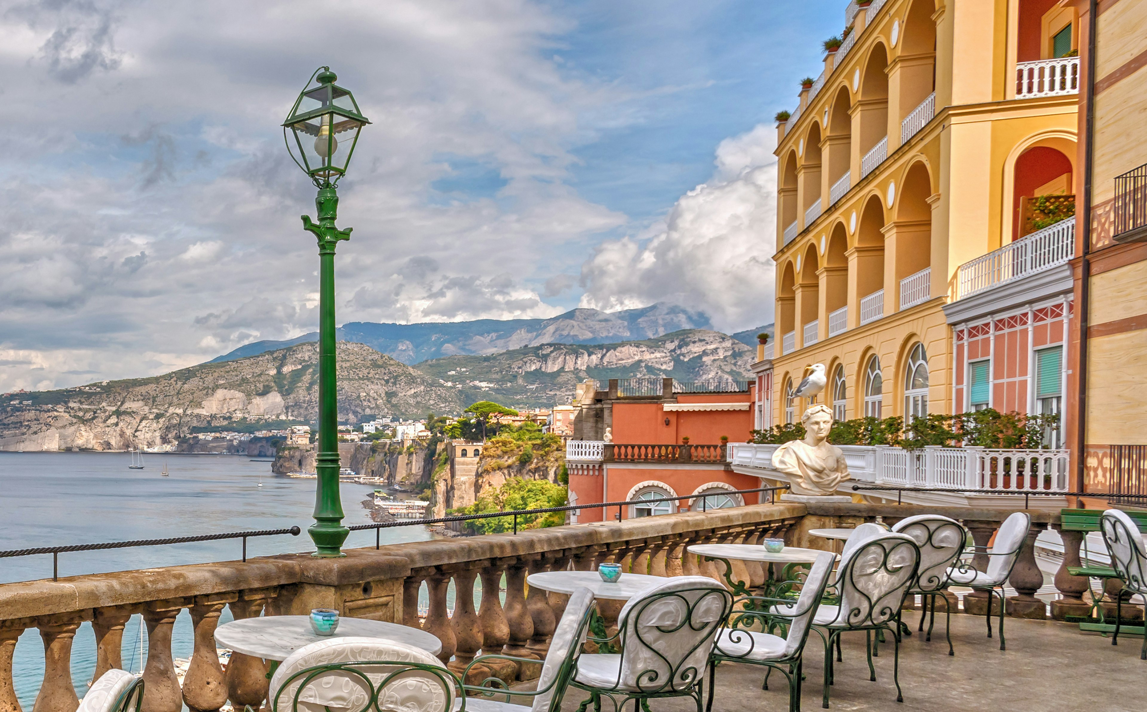 View of the coast of Sorrento from a terrace.