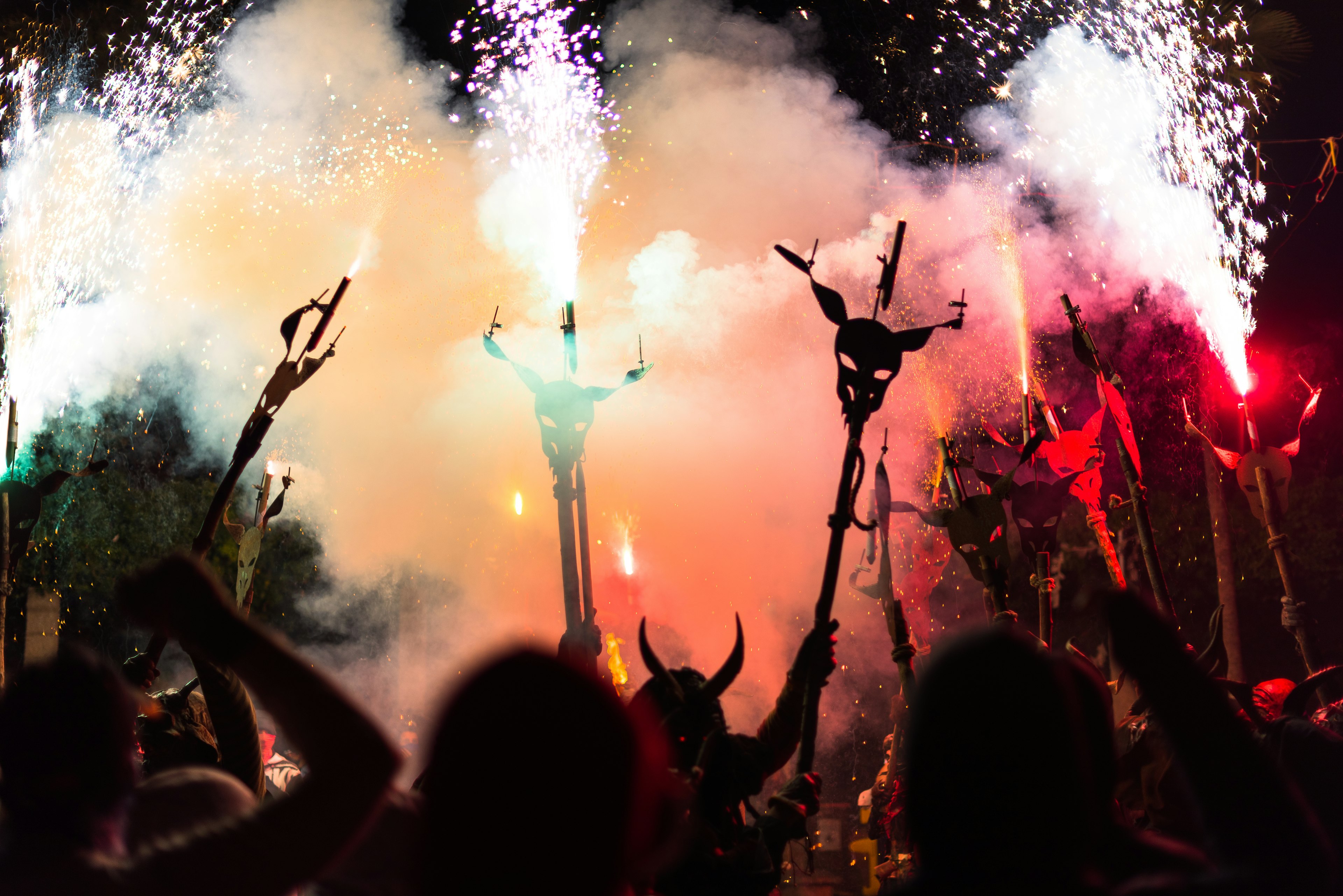 Popular festivals of demons and fire. Mallorca. Spain