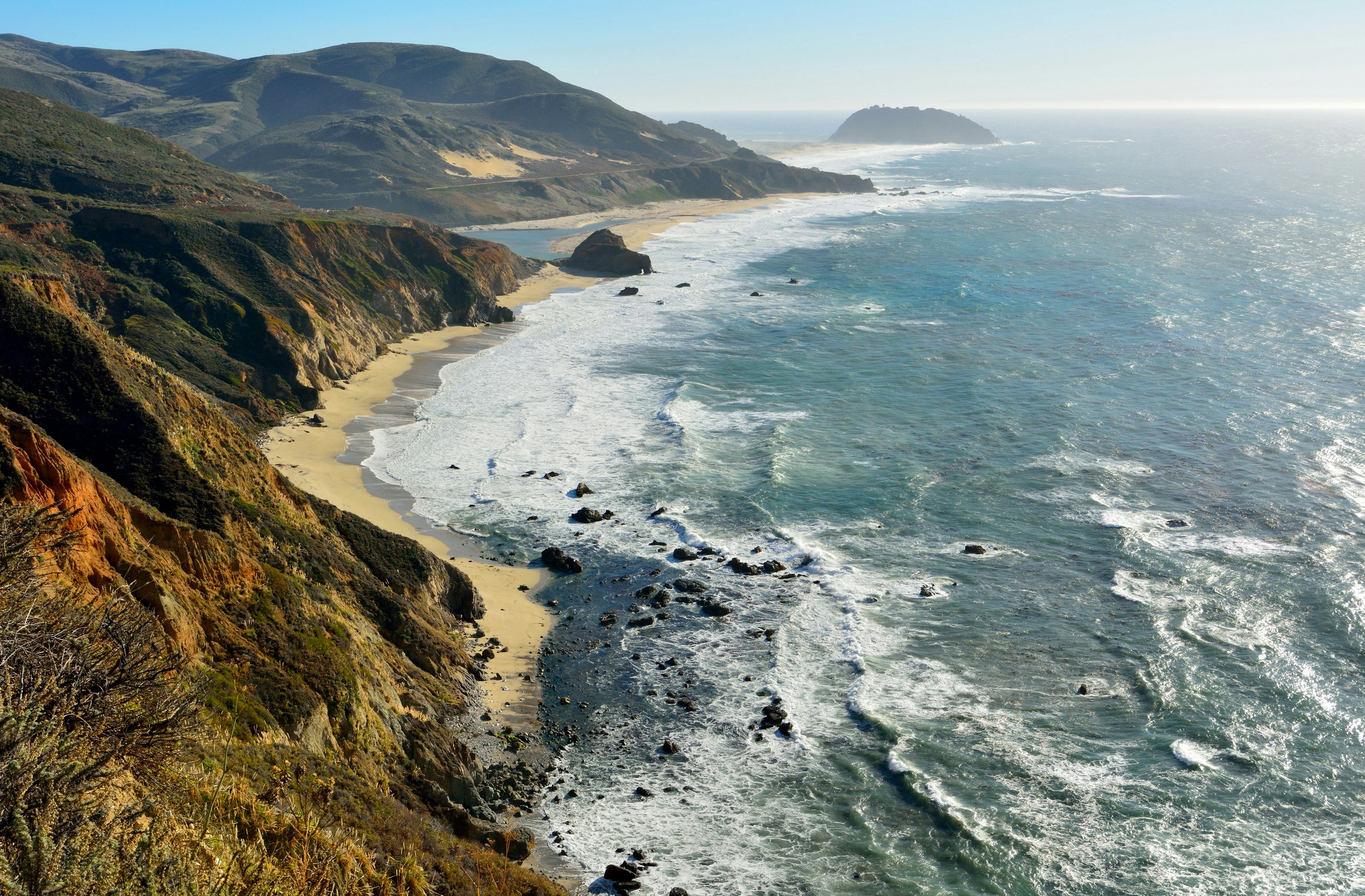 Pacific coast in Big Sur state parks in California.